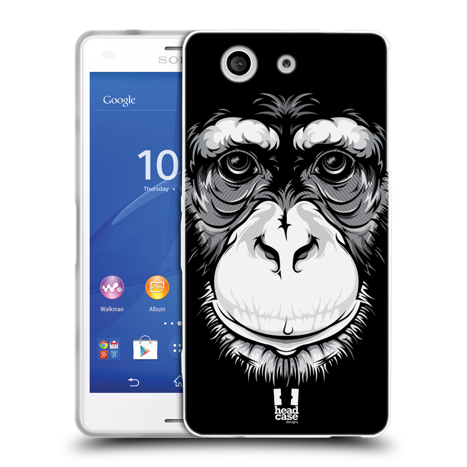HEAD CASE silikonový obal na mobil Sony Xperia Z3 COMPACT (D5803) vzor Zvíře kreslená tvář šimpanz