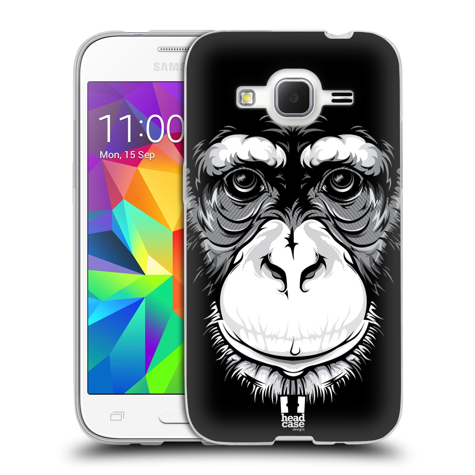 HEAD CASE silikonový obal na mobil Samsung Galaxy Core Prime (G360) vzor Zvíře kreslená tvář šimpanz
