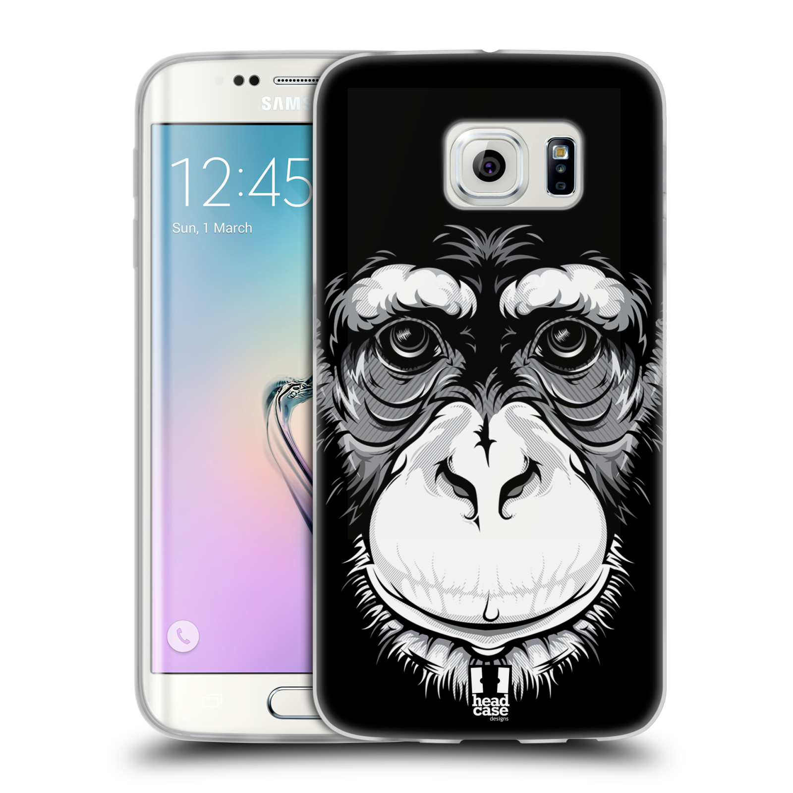 HEAD CASE silikonový obal na mobil Samsung Galaxy S6 EDGE vzor Zvíře kreslená tvář šimpanz