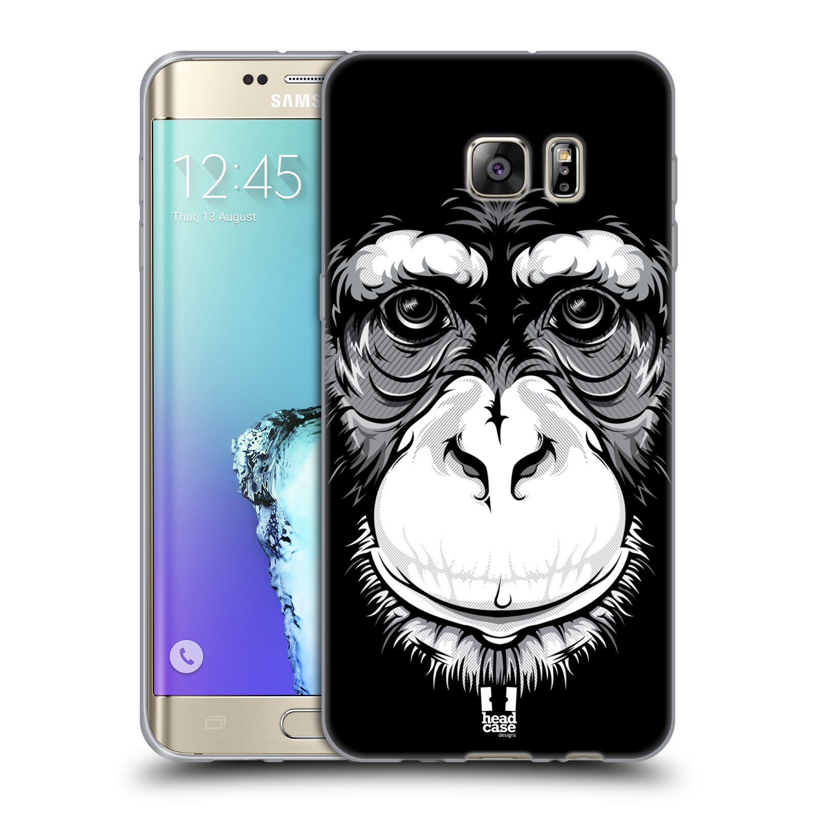 HEAD CASE silikonový obal na mobil Samsung Galaxy S6 EDGE PLUS vzor Zvíře kreslená tvář šimpanz
