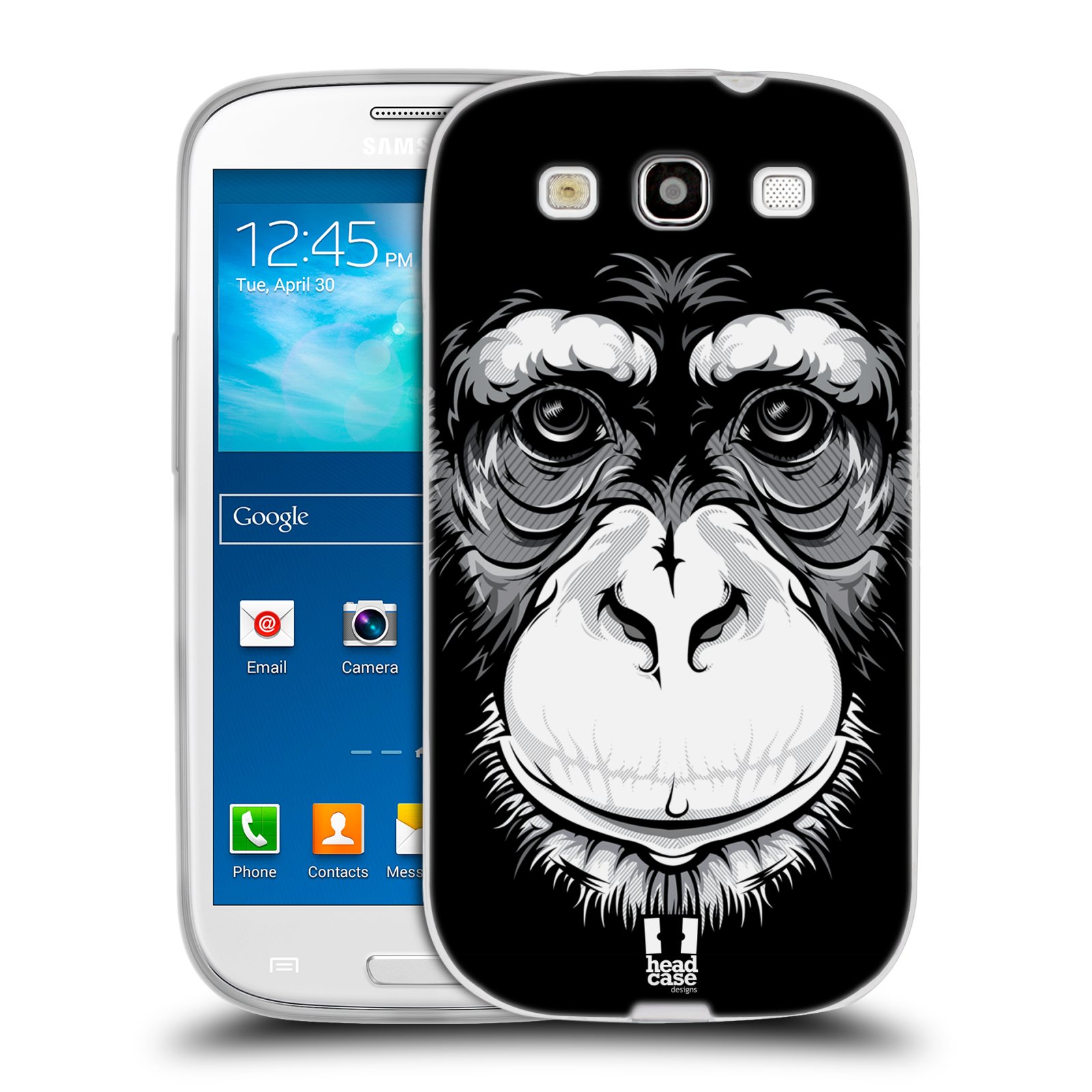 HEAD CASE silikonový obal na mobil Samsung Galaxy S3 i9300 vzor Zvíře kreslená tvář šimpanz