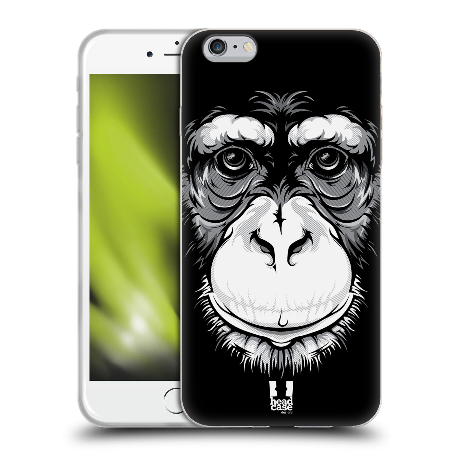 HEAD CASE silikonový obal na mobil Apple Iphone 6 PLUS/ 6S PLUS vzor Zvíře kreslená tvář šimpanz
