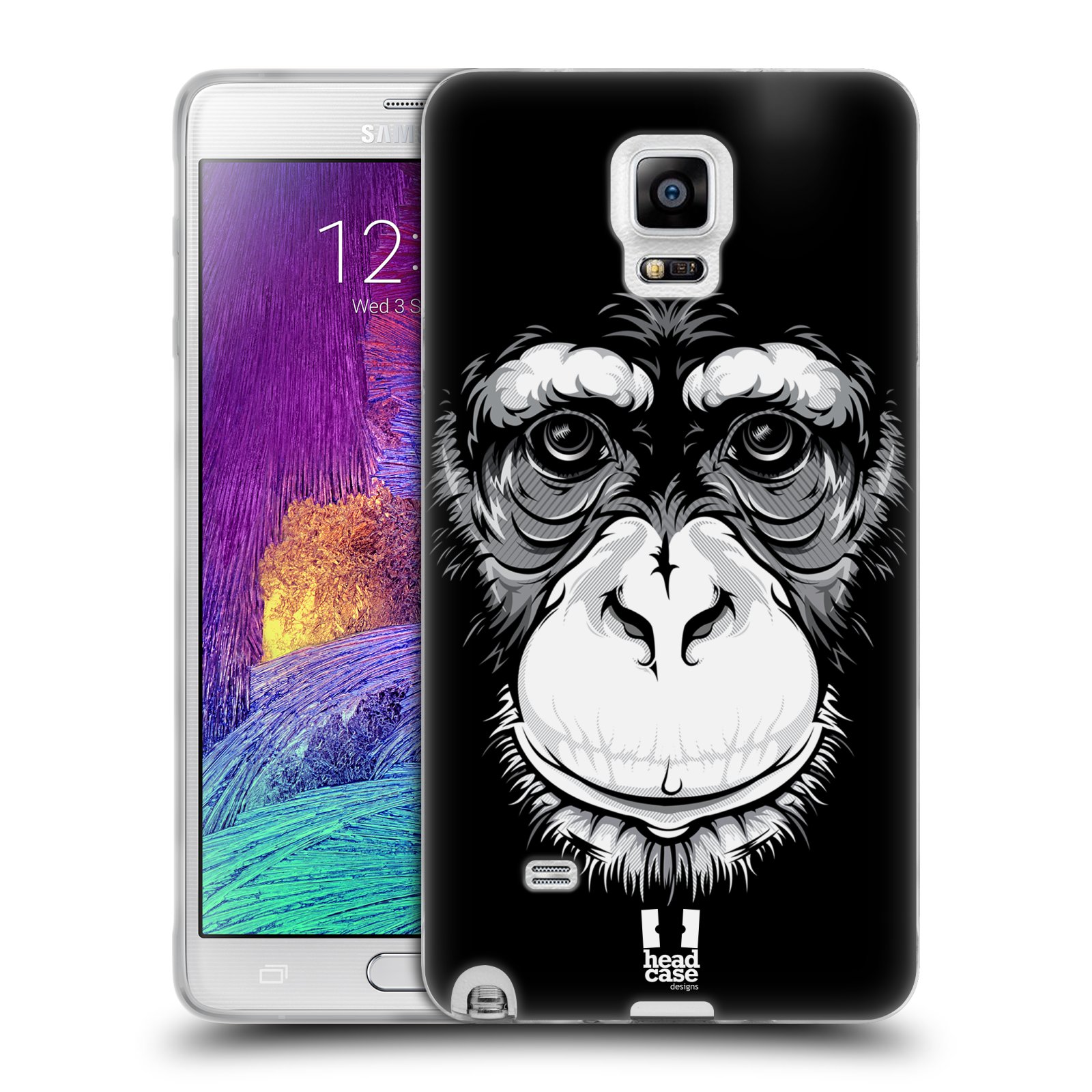 HEAD CASE silikonový obal na mobil Samsung Galaxy Note 4 (N910) vzor Zvíře kreslená tvář šimpanz