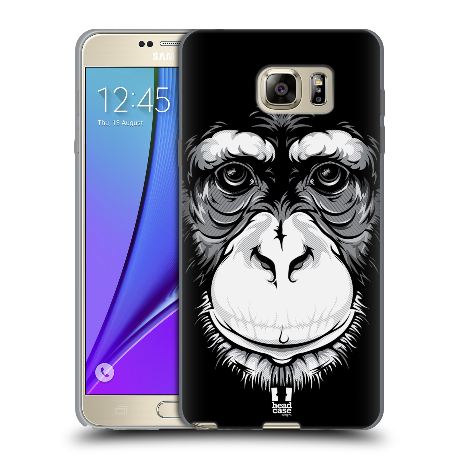 HEAD CASE silikonový obal na mobil Samsung Galaxy Note 5 (N920) vzor Zvíře kreslená tvář šimpanz