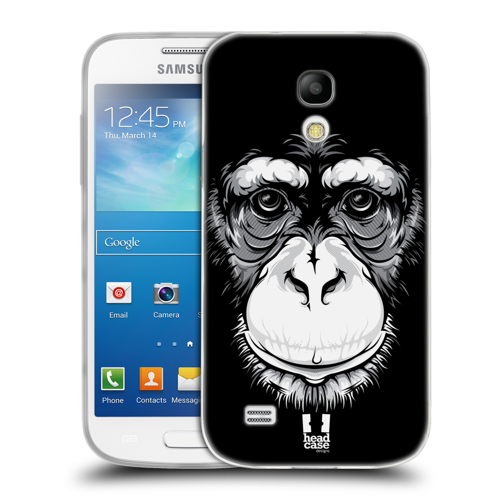 HEAD CASE silikonový obal na mobil Samsung Galaxy S4 MINI vzor Zvíře kreslená tvář šimpanz