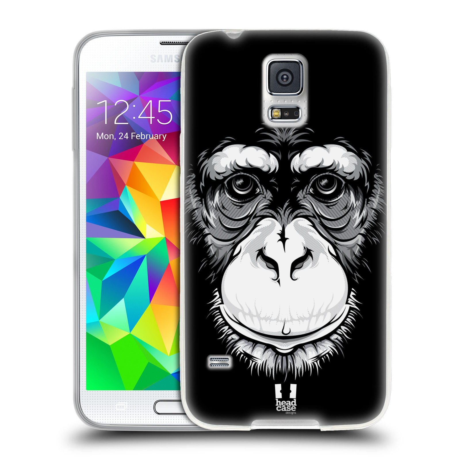 HEAD CASE silikonový obal na mobil Samsung Galaxy S5/S5 NEO vzor Zvíře kreslená tvář šimpanz
