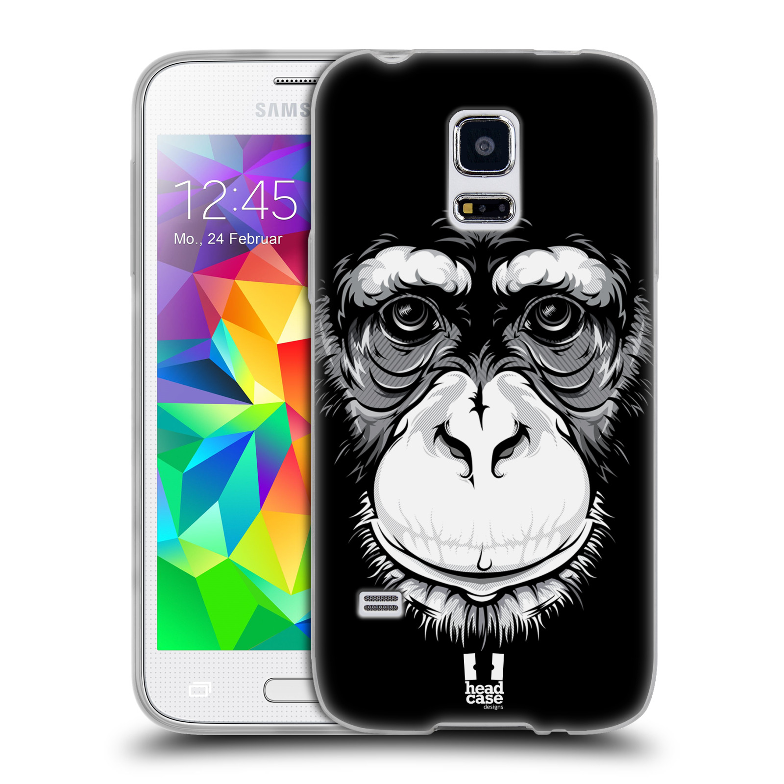 HEAD CASE silikonový obal na mobil Samsung Galaxy S5 MINI vzor Zvíře kreslená tvář šimpanz