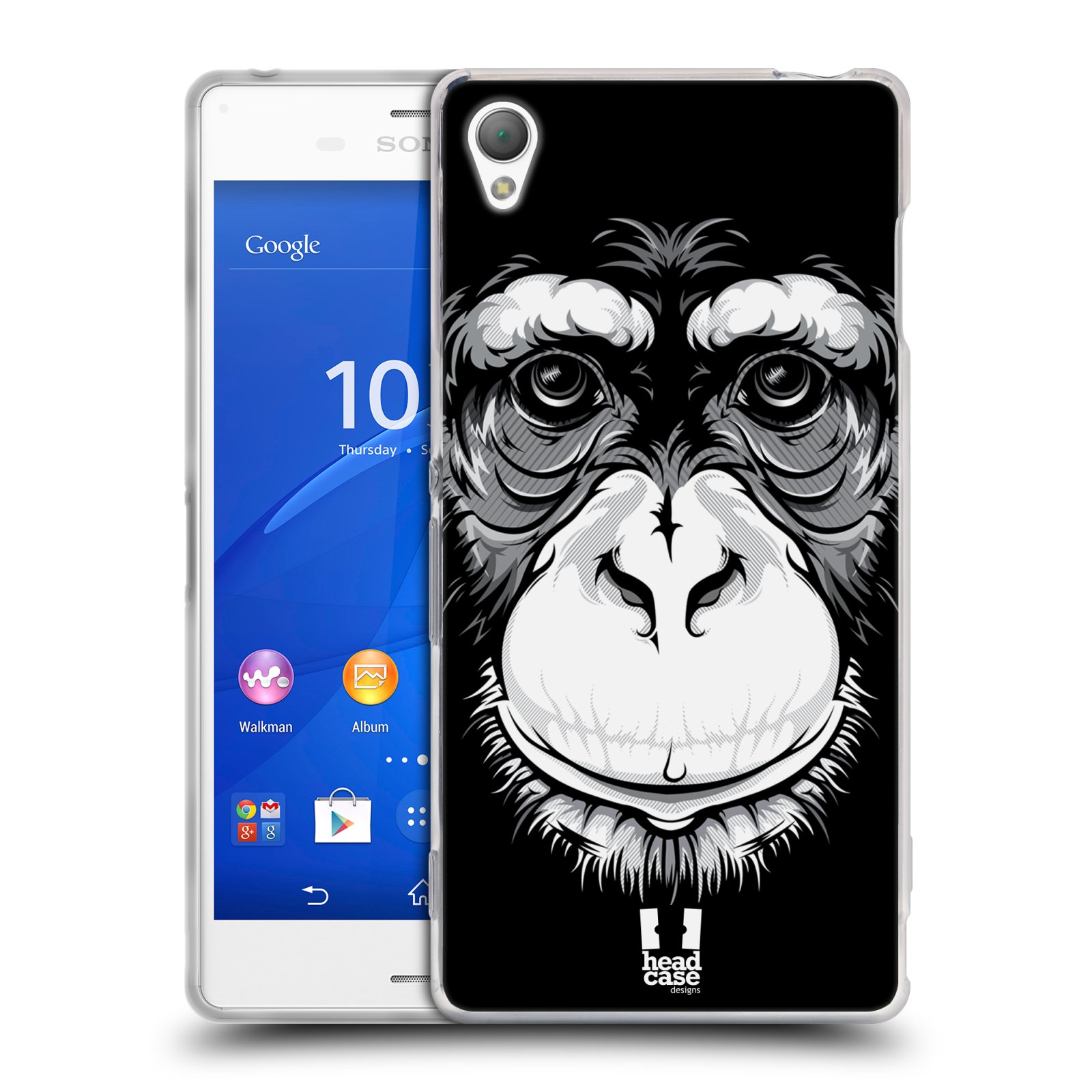 HEAD CASE silikonový obal na mobil Sony Xperia Z3 vzor Zvíře kreslená tvář šimpanz