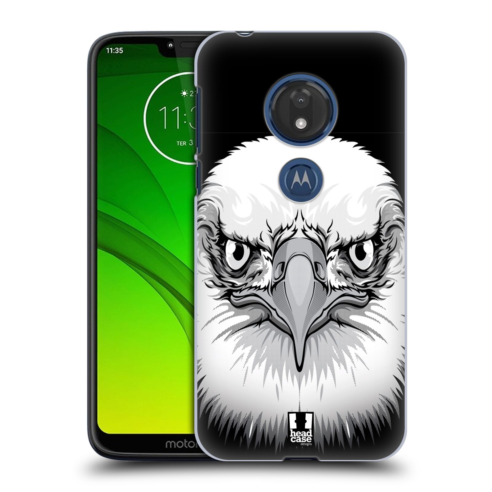 Pouzdro na mobil Motorola Moto G7 Play vzor Zvíře kreslená tvář orel