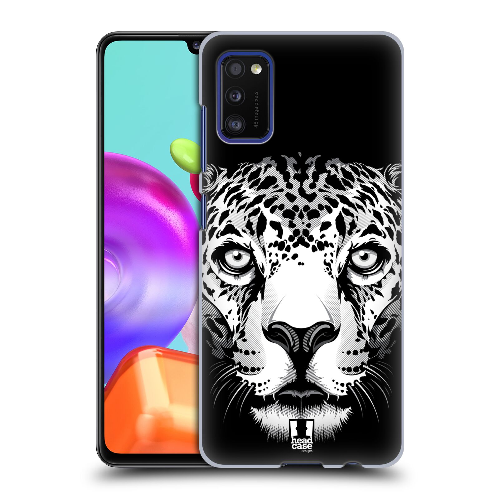 Zadní kryt na mobil Samsung Galaxy A41 vzor Zvíře kreslená tvář leopard