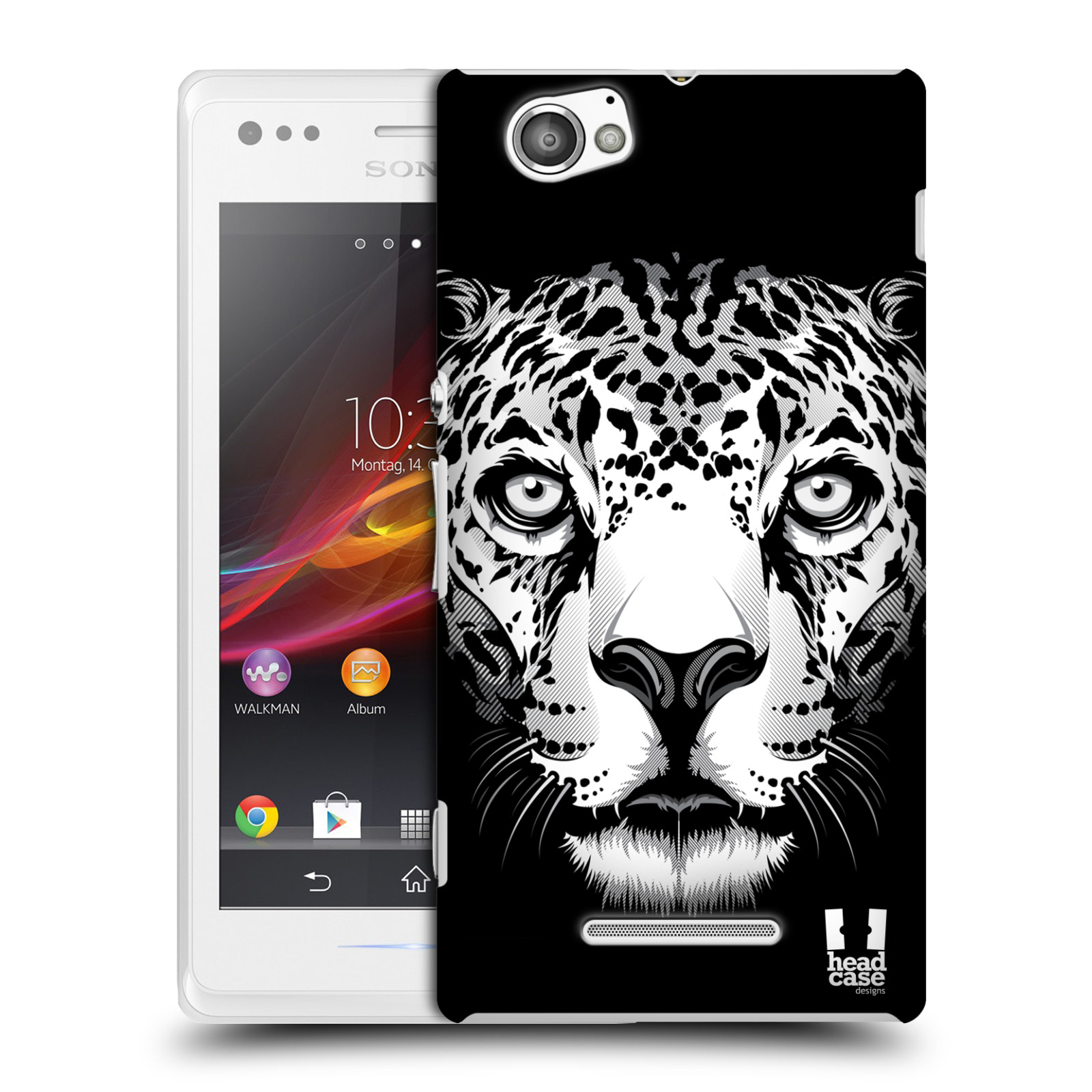 HEAD CASE plastový obal na mobil Sony Xperia M vzor Zvíře kreslená tvář leopard