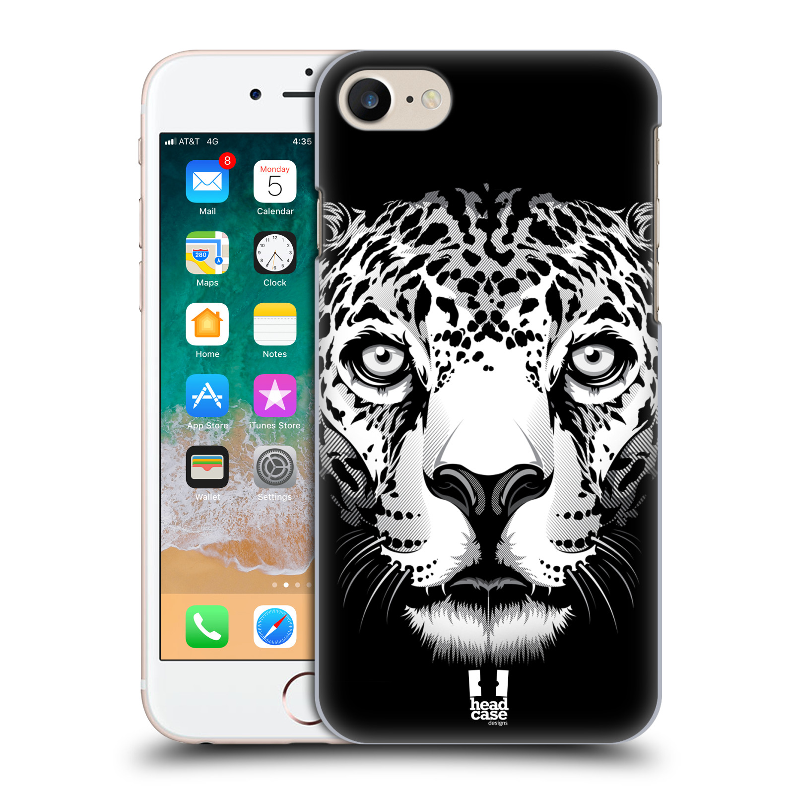 HEAD CASE plastový obal na mobil Apple Iphone 7 vzor Zvíře kreslená tvář leopard