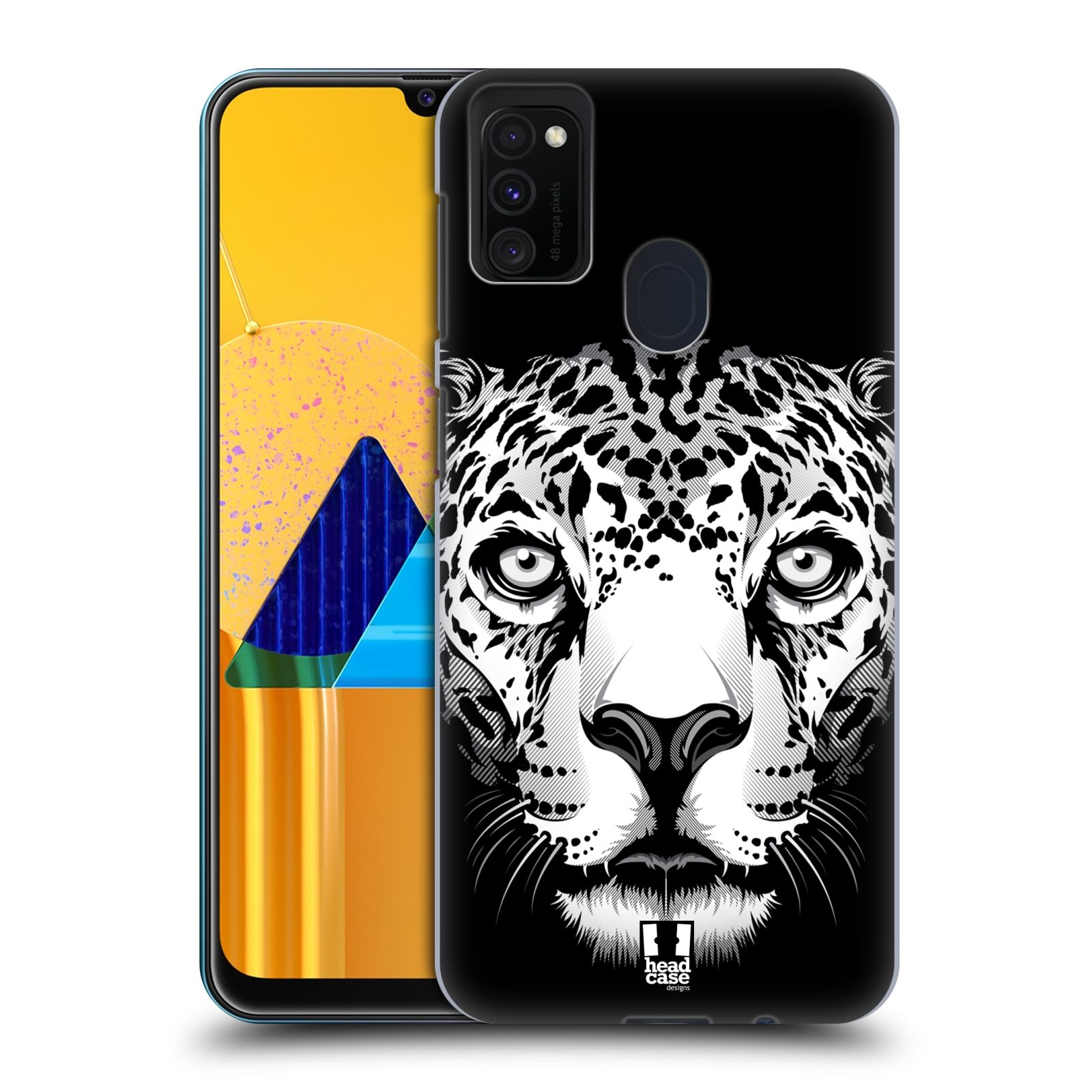 Zadní kryt na mobil Samsung Galaxy M21 vzor Zvíře kreslená tvář leopard
