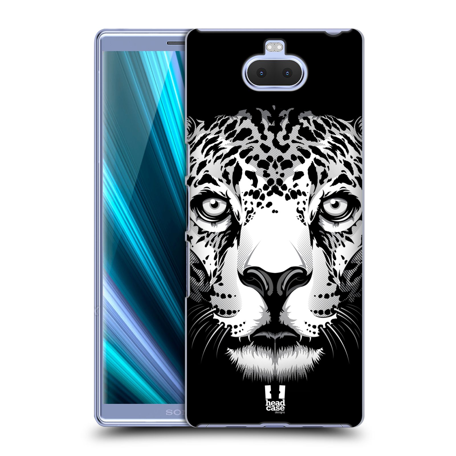 Pouzdro na mobil Sony Xperia 10 - Head Case - vzor Zvíře kreslená tvář leopard