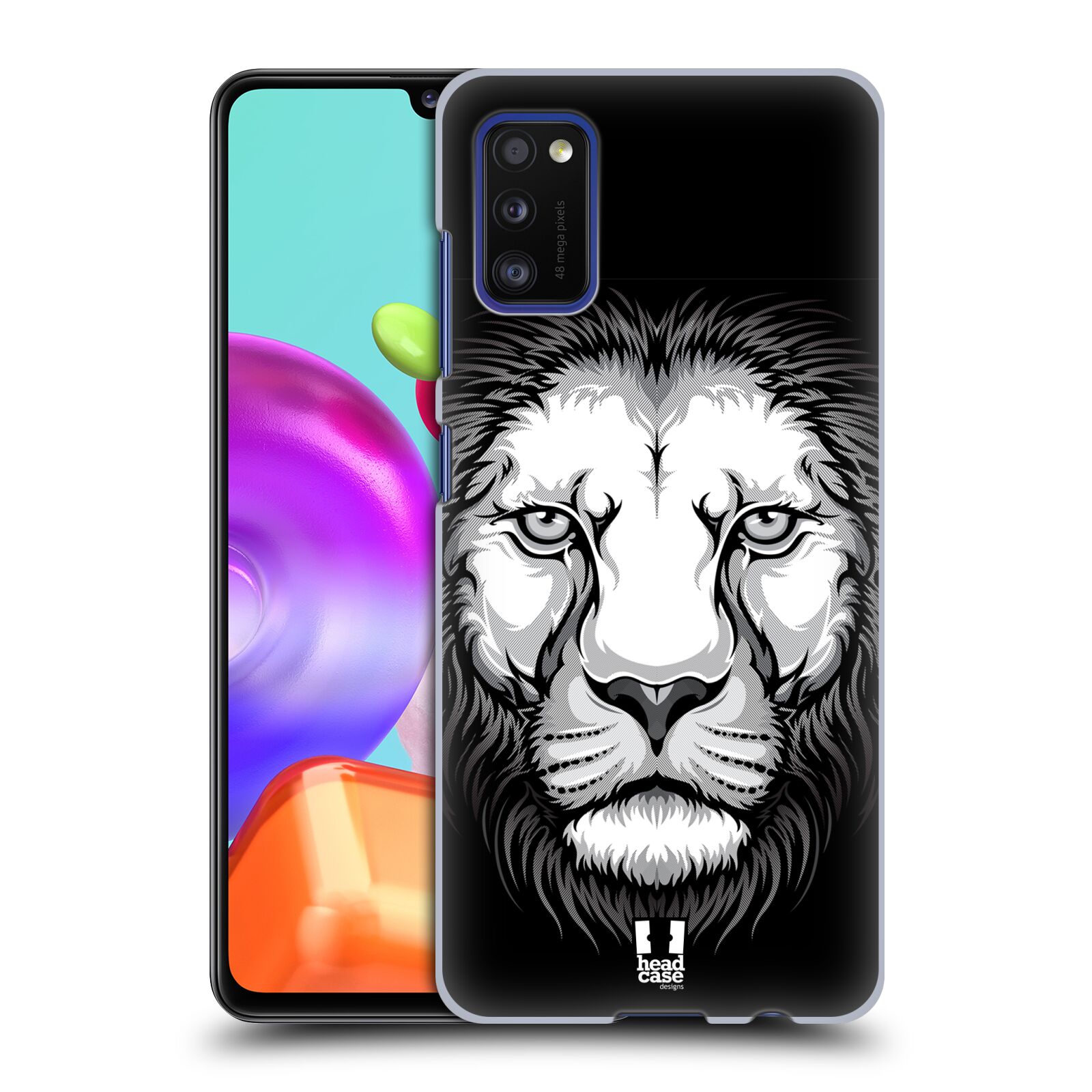 Zadní kryt na mobil Samsung Galaxy A41 vzor Zvíře kreslená tvář lev