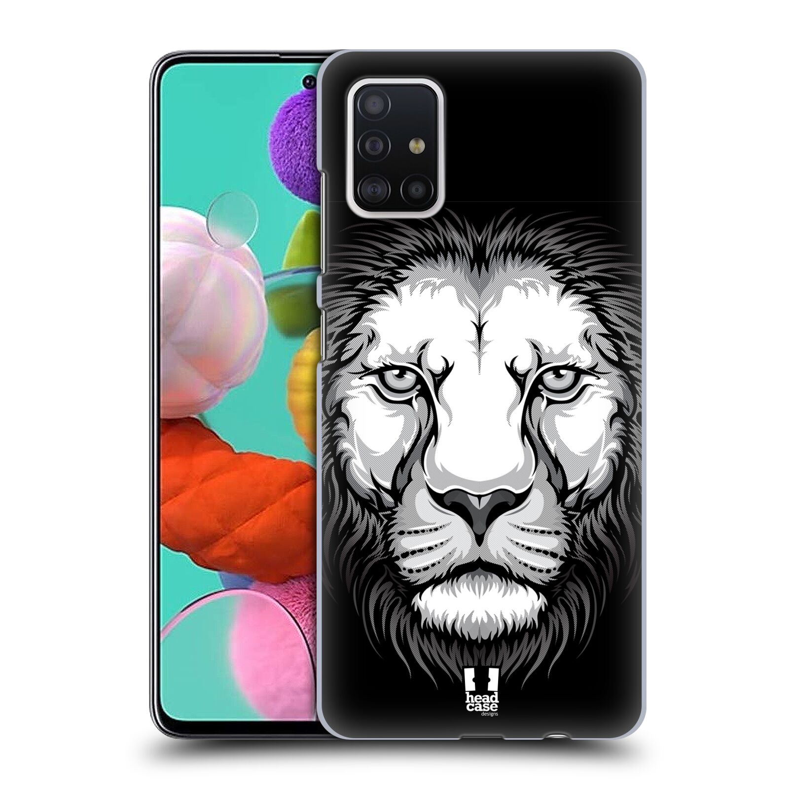 Pouzdro na mobil Samsung Galaxy A51 - HEAD CASE - vzor Zvíře kreslená tvář lev