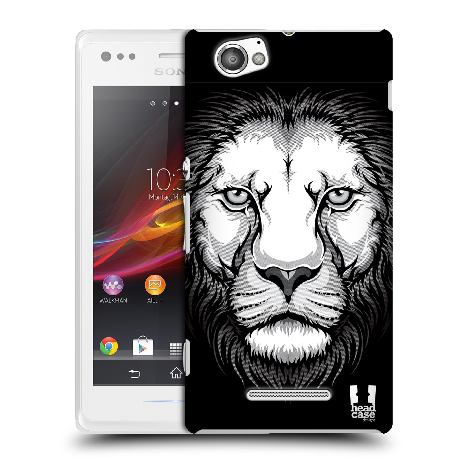HEAD CASE plastový obal na mobil Sony Xperia M vzor Zvíře kreslená tvář lev
