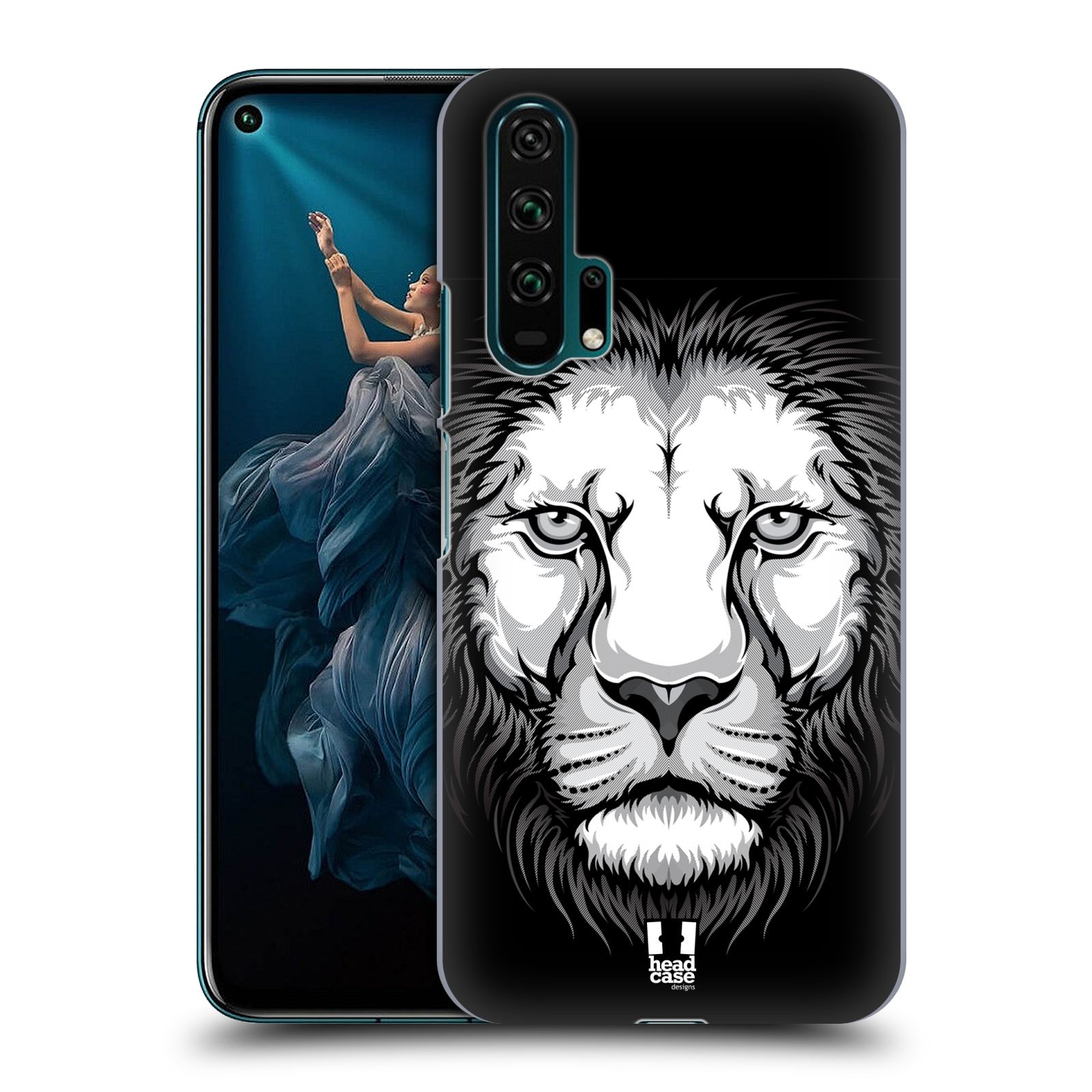 Pouzdro na mobil Honor 20 PRO - HEAD CASE - vzor Zvíře kreslená tvář lev