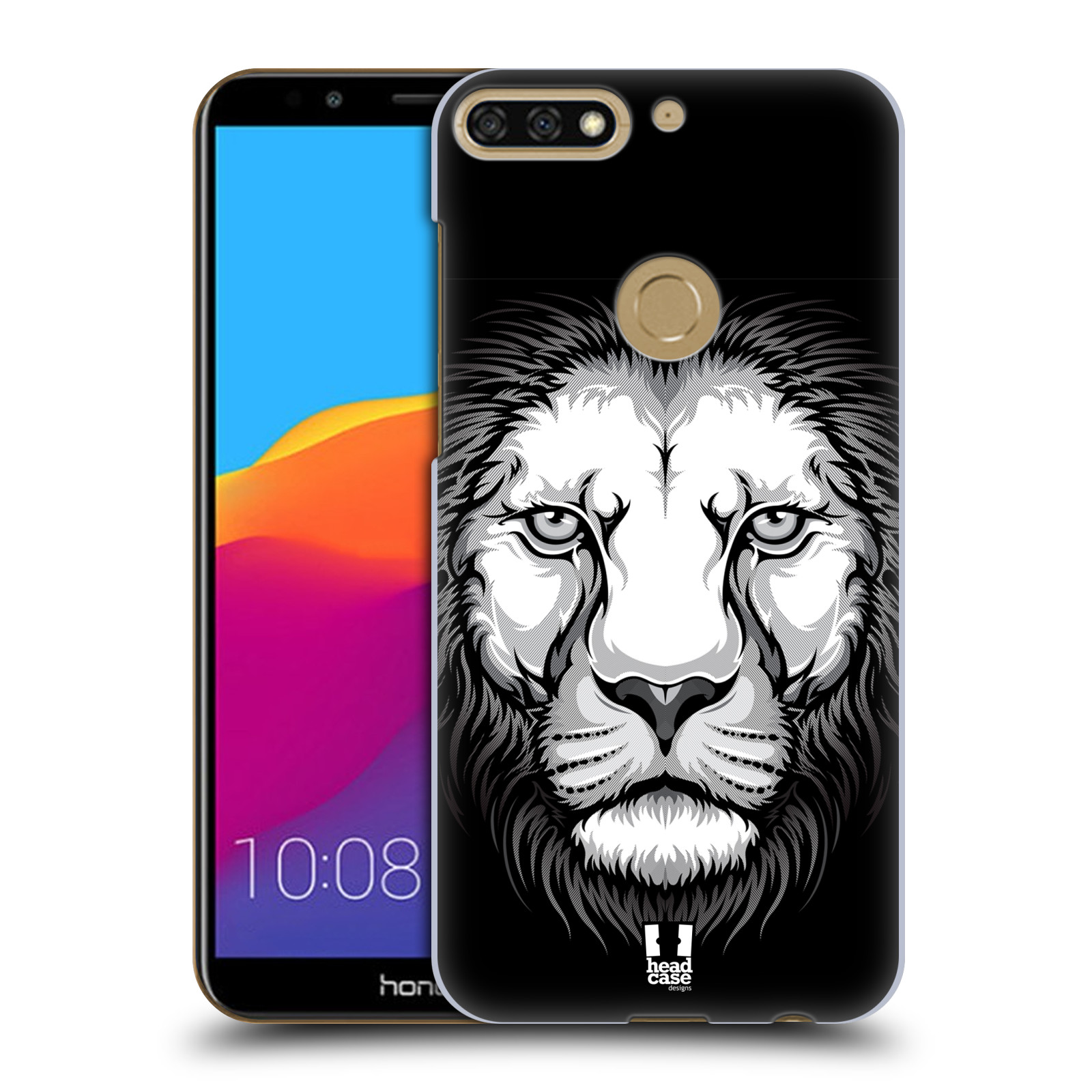 HEAD CASE plastový obal na mobil Honor 7c vzor Zvíře kreslená tvář lev
