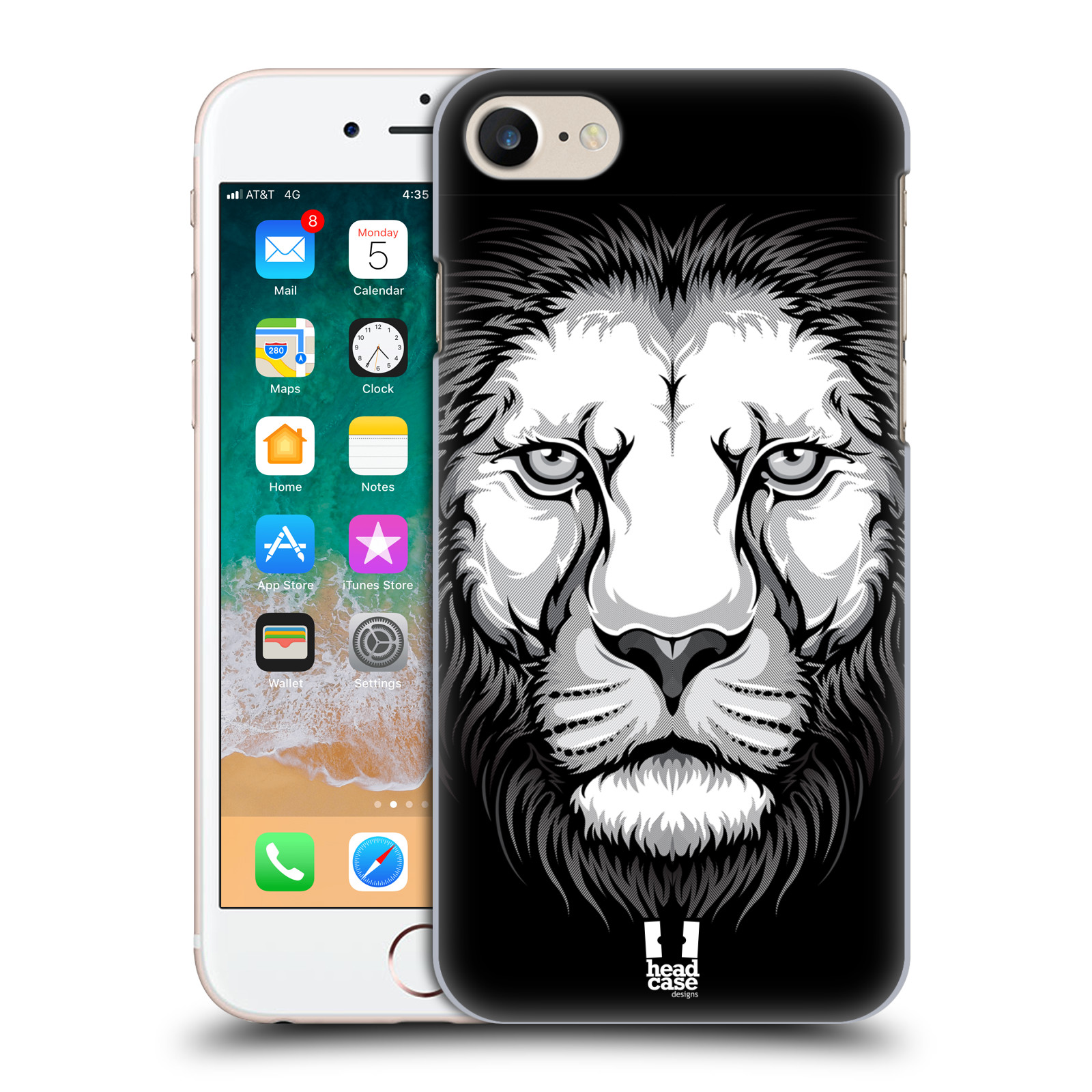 HEAD CASE plastový obal na mobil Apple Iphone 7 vzor Zvíře kreslená tvář lev