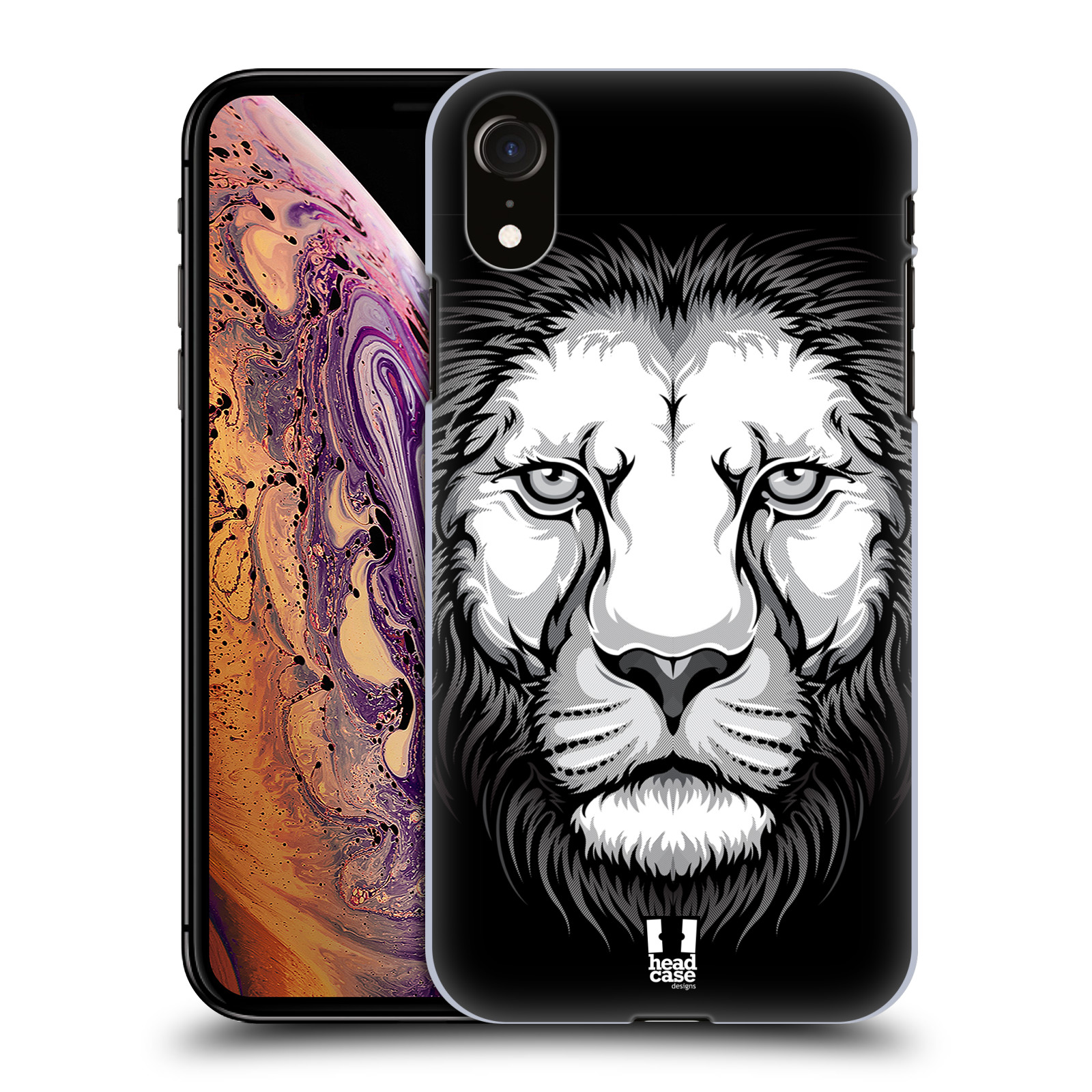 HEAD CASE plastový obal na mobil Apple Iphone XR vzor Zvíře kreslená tvář lev