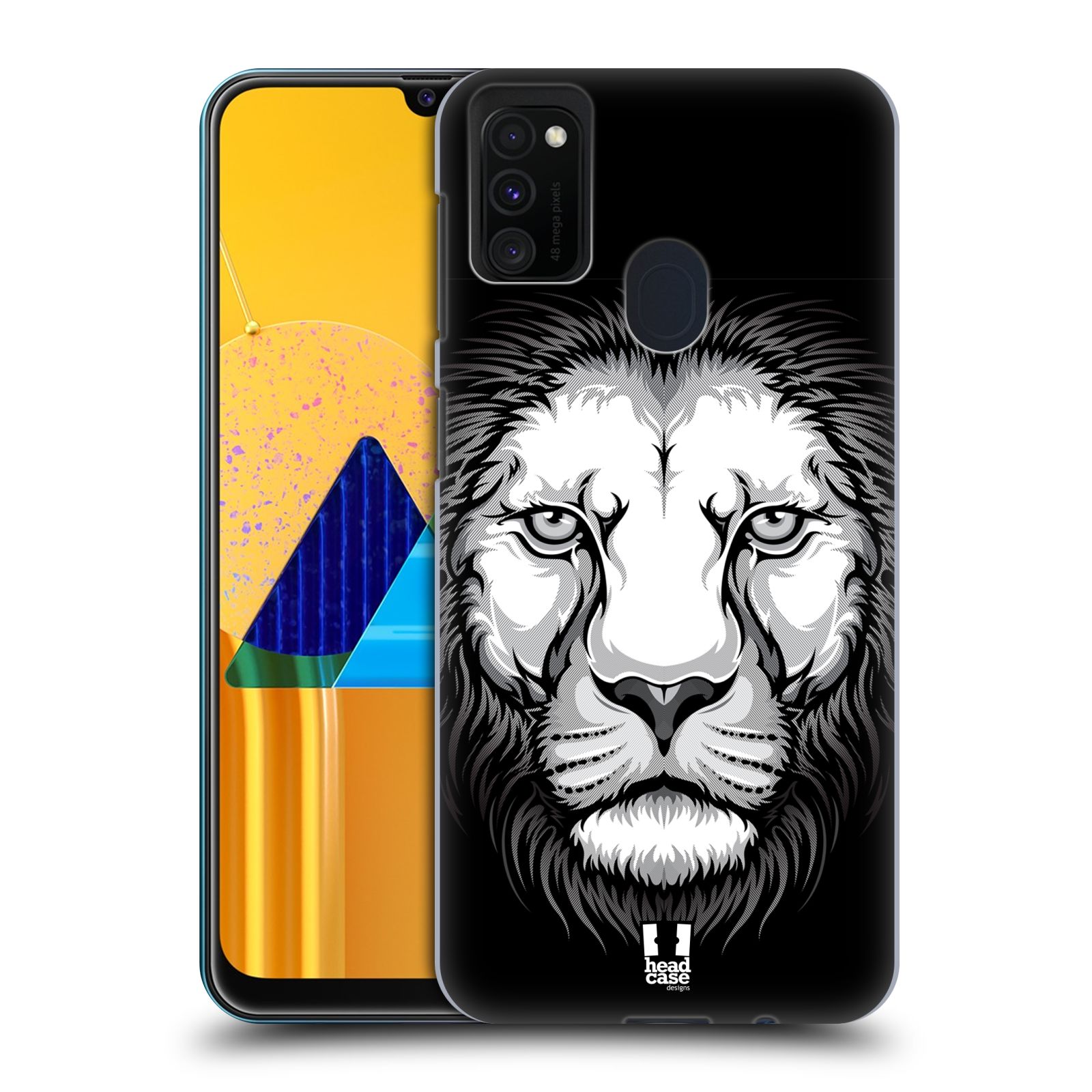 Zadní kryt na mobil Samsung Galaxy M21 vzor Zvíře kreslená tvář lev