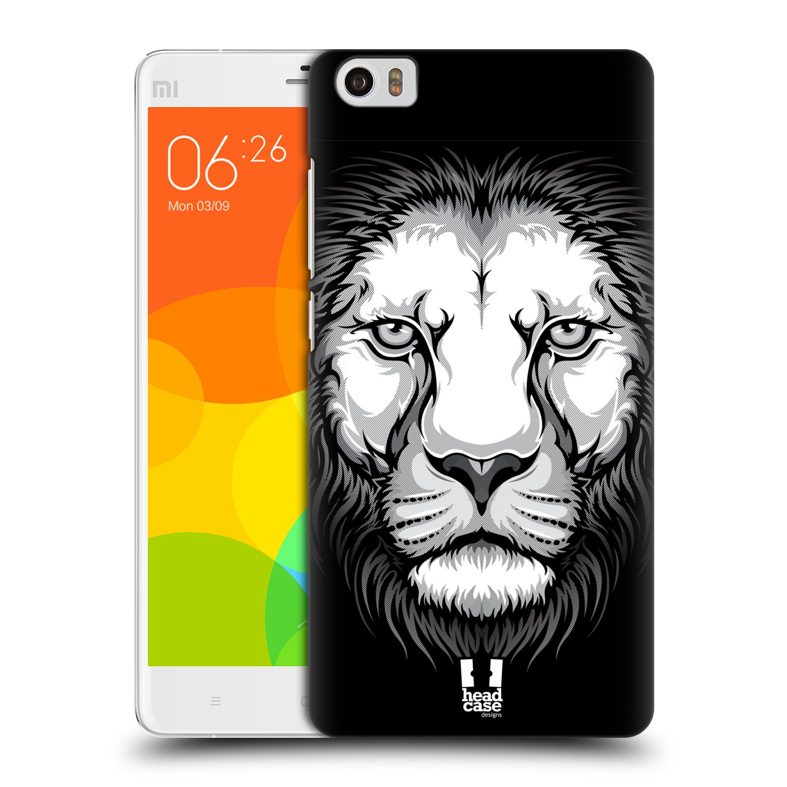 HEAD CASE pevný plastový obal na mobil XIAOMI Mi Note vzor Zvíře kreslená tvář lev