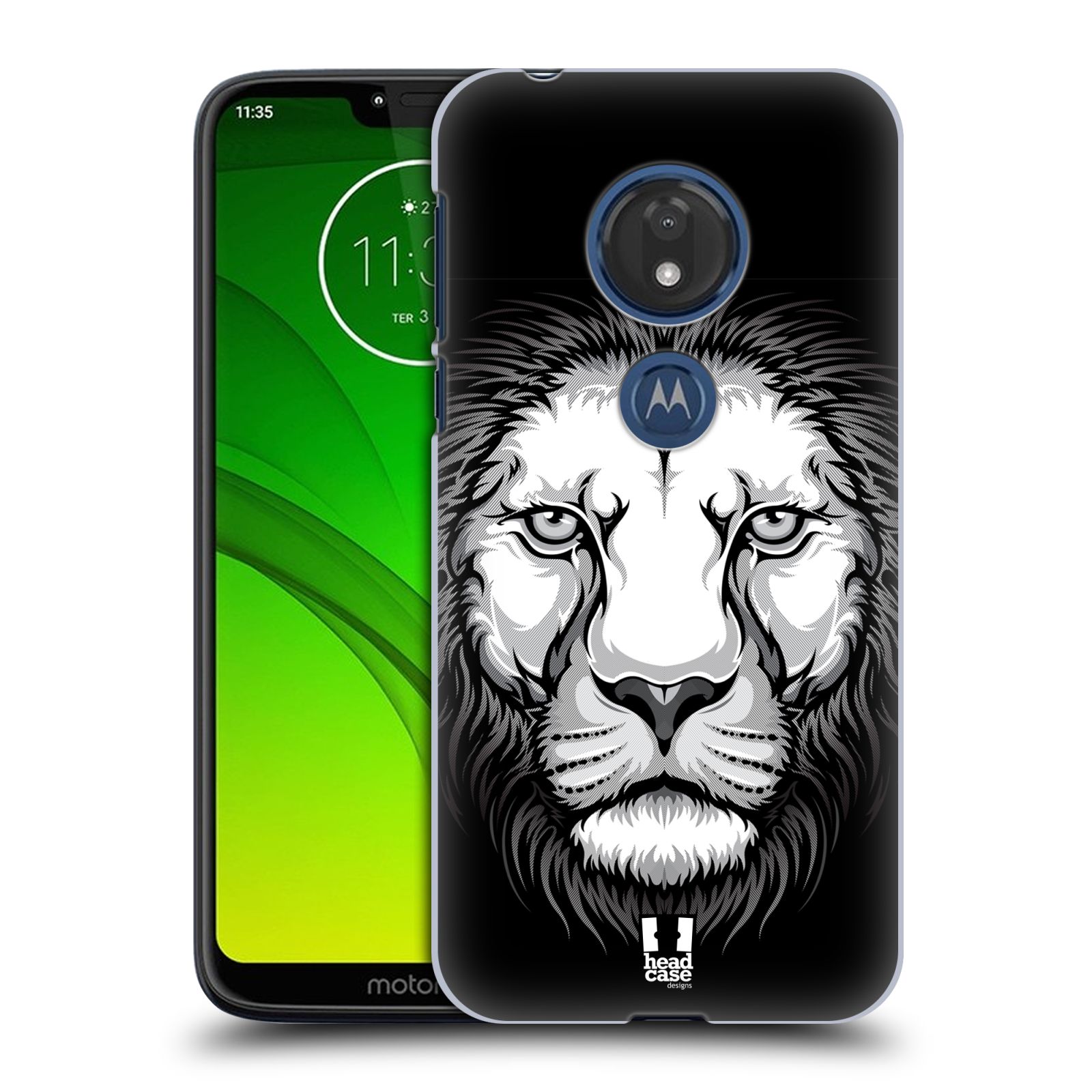 Pouzdro na mobil Motorola Moto G7 Play vzor Zvíře kreslená tvář lev