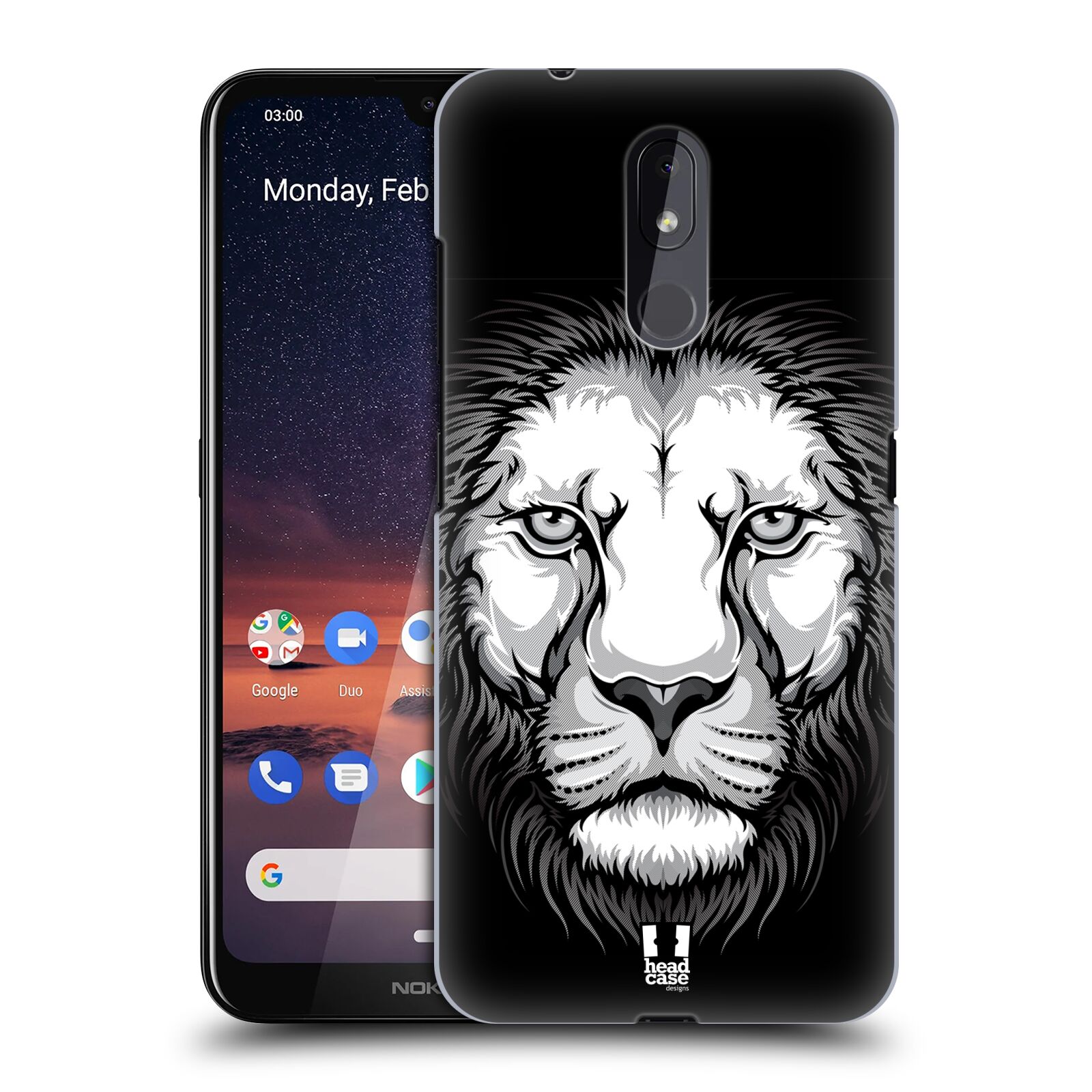 Pouzdro na mobil Nokia 3.2 - HEAD CASE - vzor Zvíře kreslená tvář lev