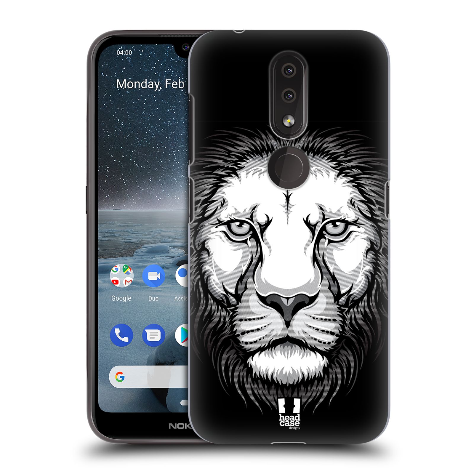 Pouzdro na mobil Nokia 4.2 - HEAD CASE - vzor Zvíře kreslená tvář lev