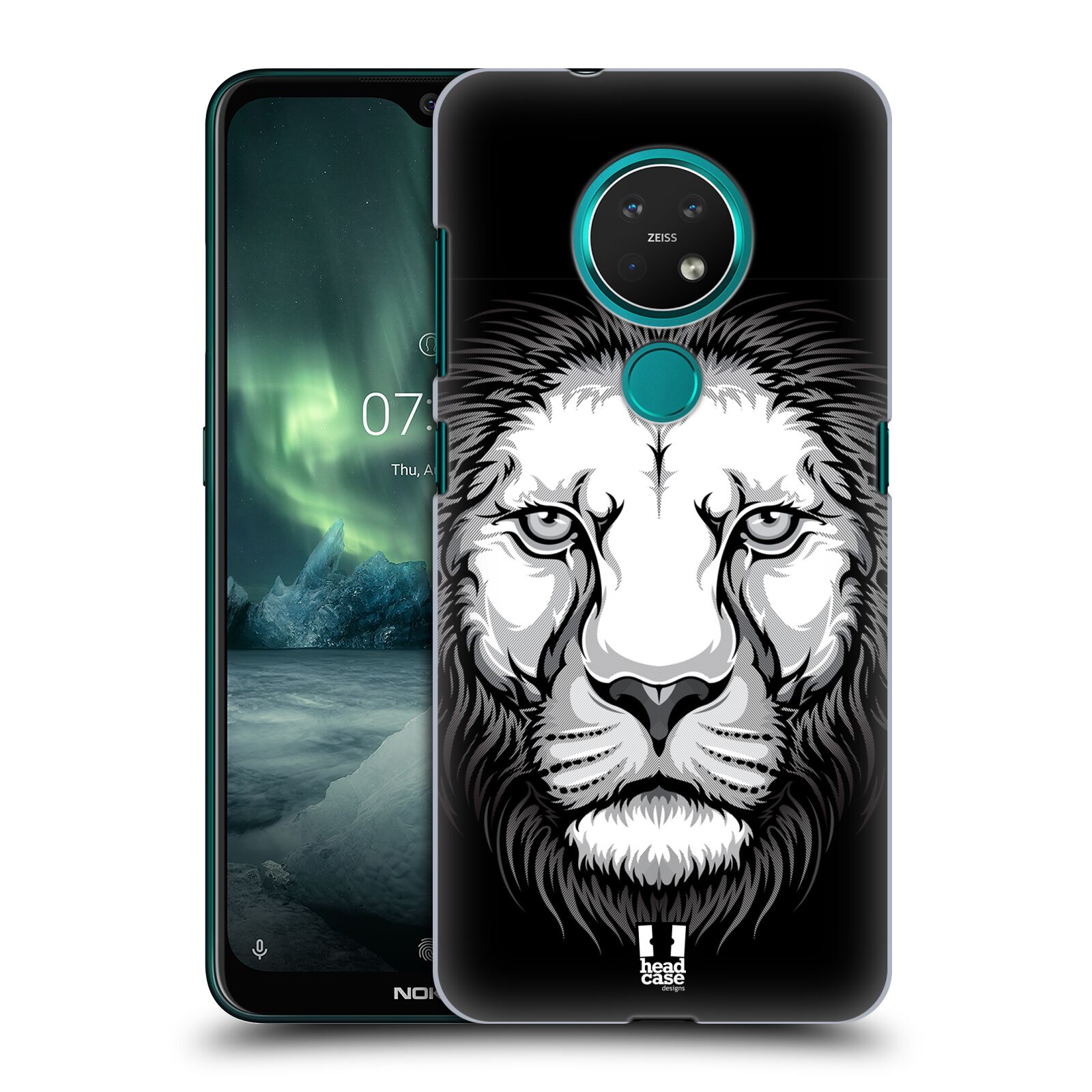 Pouzdro na mobil NOKIA 7.2 - HEAD CASE - vzor Zvíře kreslená tvář lev