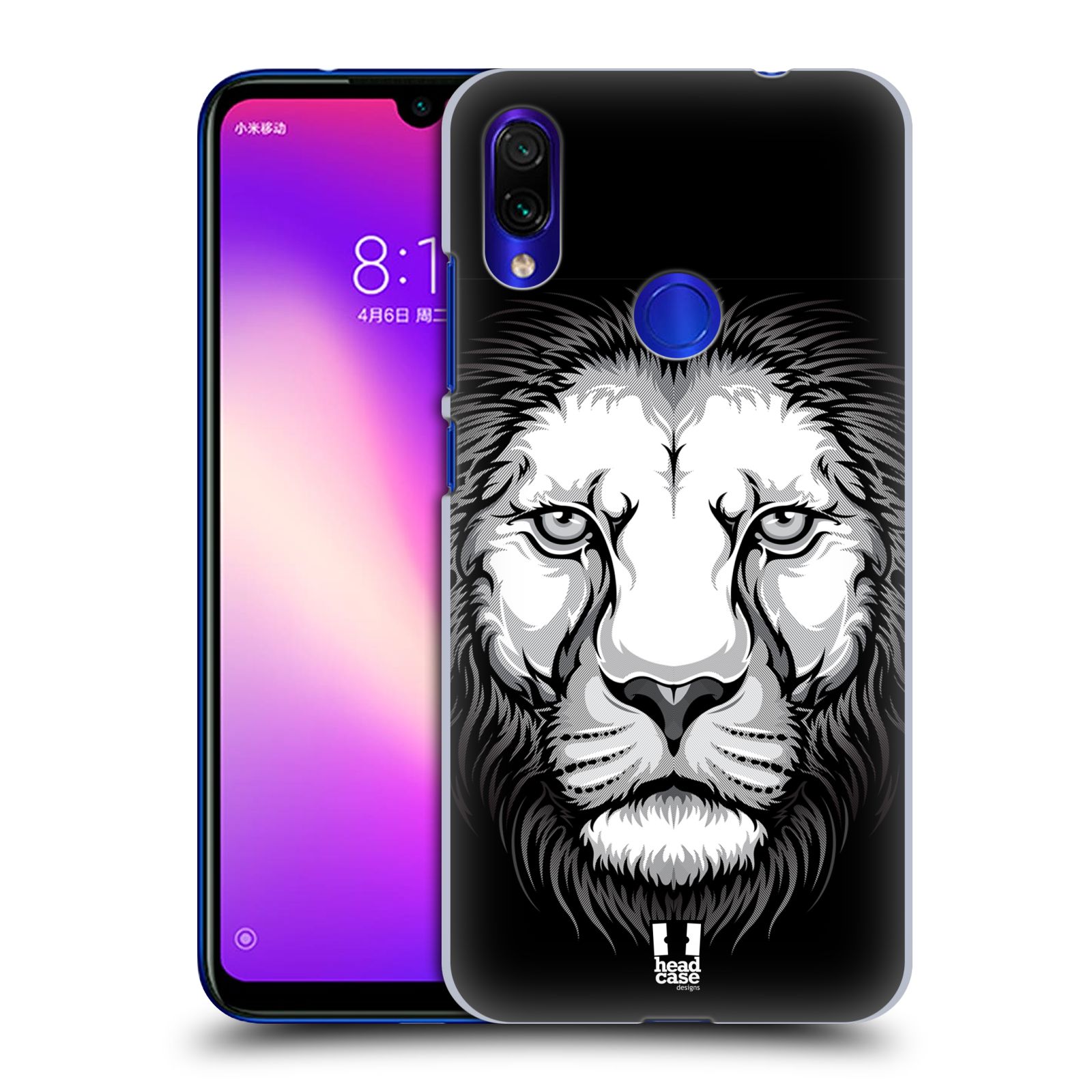 Pouzdro na mobil Xiaomi Redmi Note 7 - Head Case - vzor Zvíře kreslená tvář lev