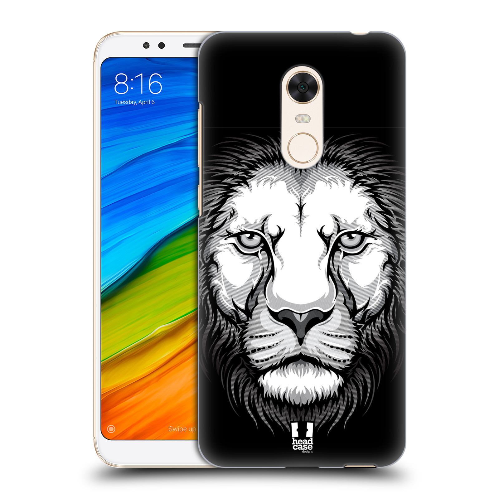 HEAD CASE plastový obal na mobil Xiaomi Redmi 5 PLUS vzor Zvíře kreslená tvář lev