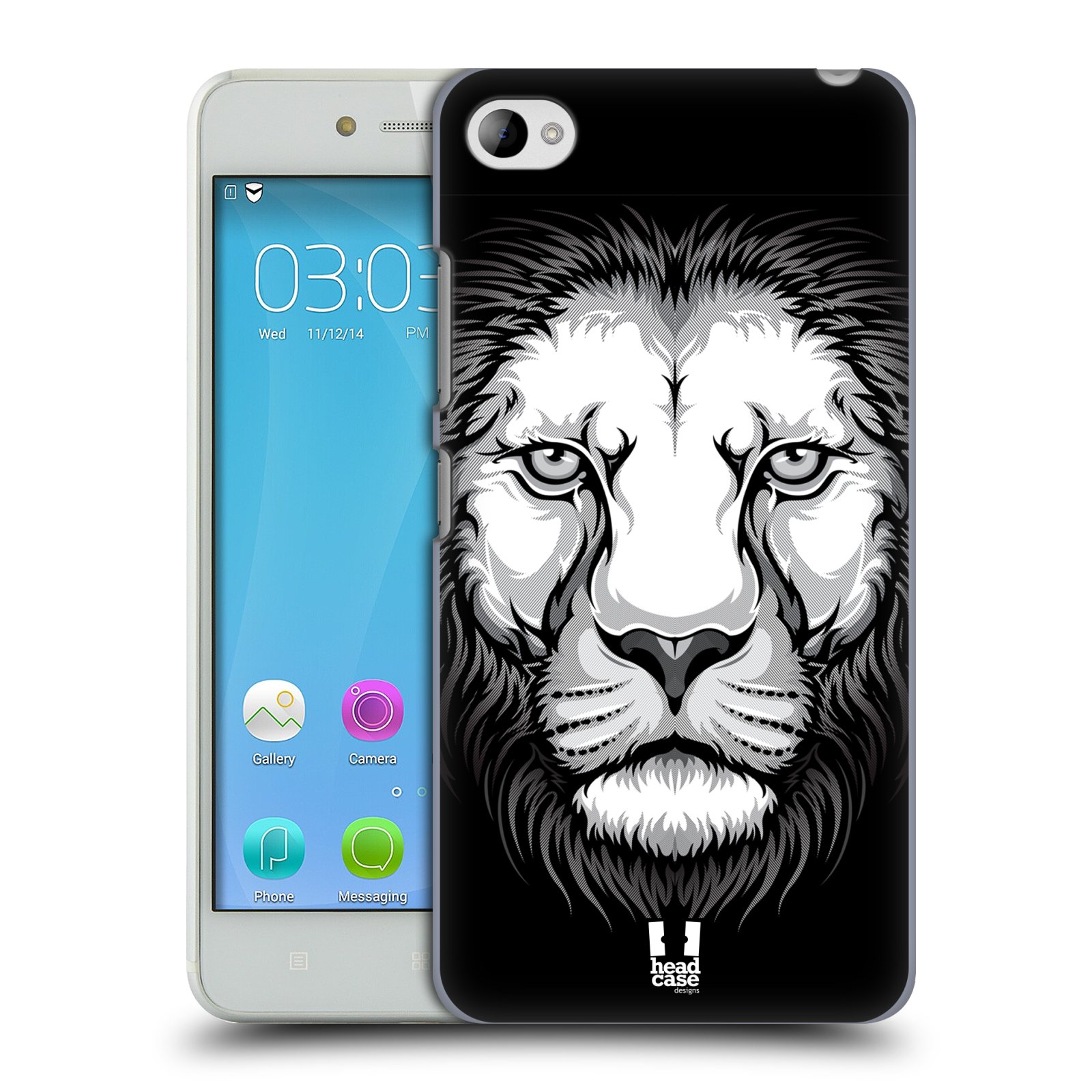 HEAD CASE pevný plastový obal na mobil LENOVO S90 vzor Zvíře kreslená tvář lev