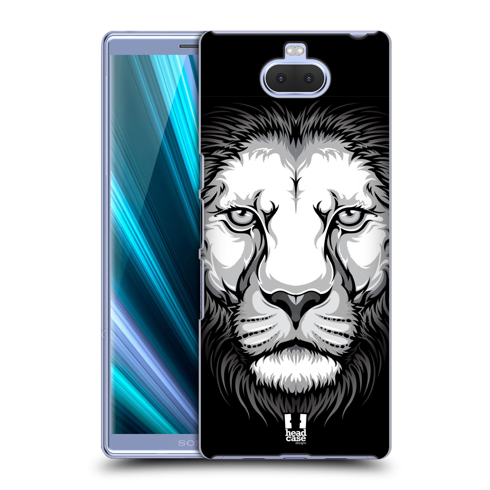 Pouzdro na mobil Sony Xperia 10 - Head Case - vzor Zvíře kreslená tvář lev