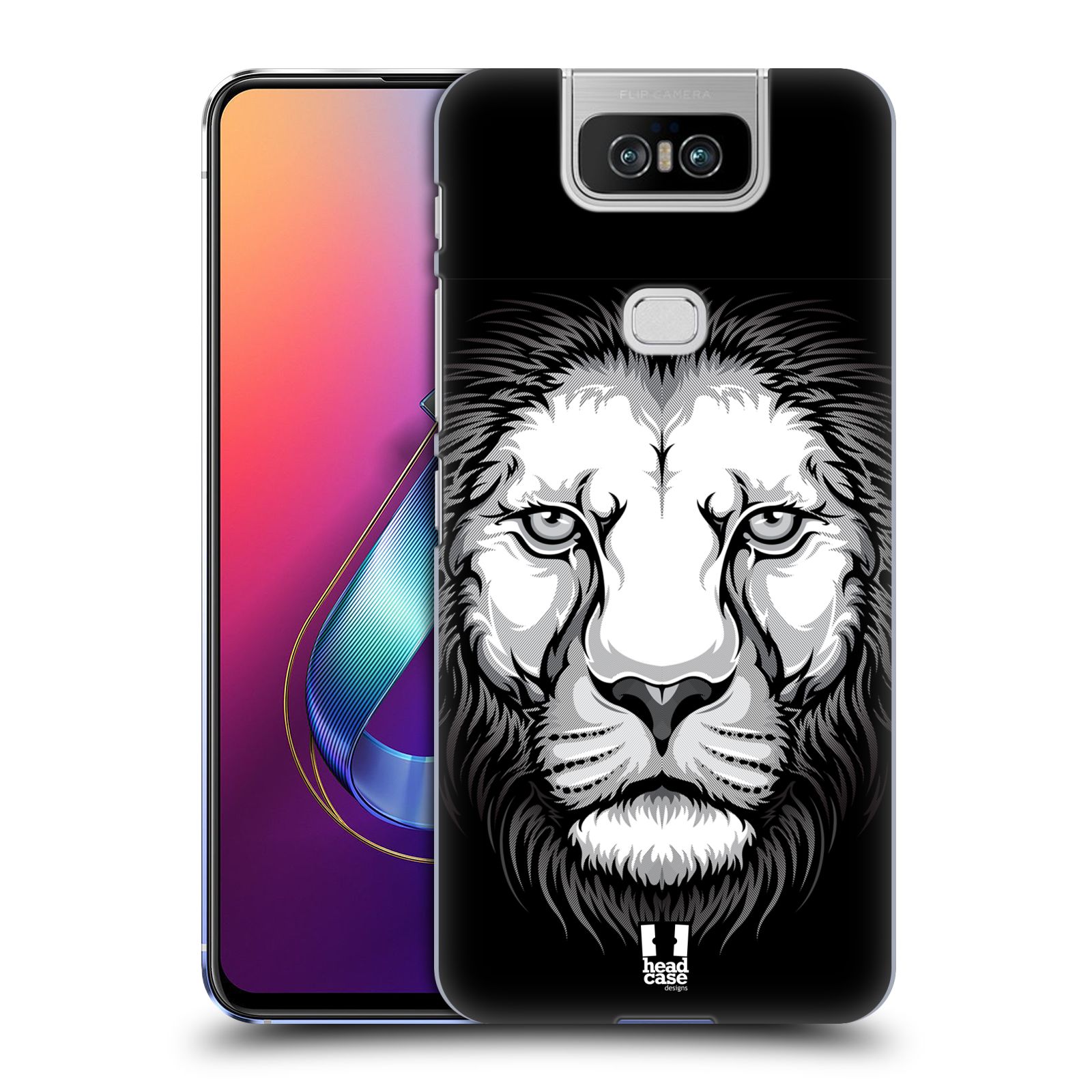 Pouzdro na mobil Asus Zenfone 6 ZS630KL - HEAD CASE - vzor Zvíře kreslená tvář lev
