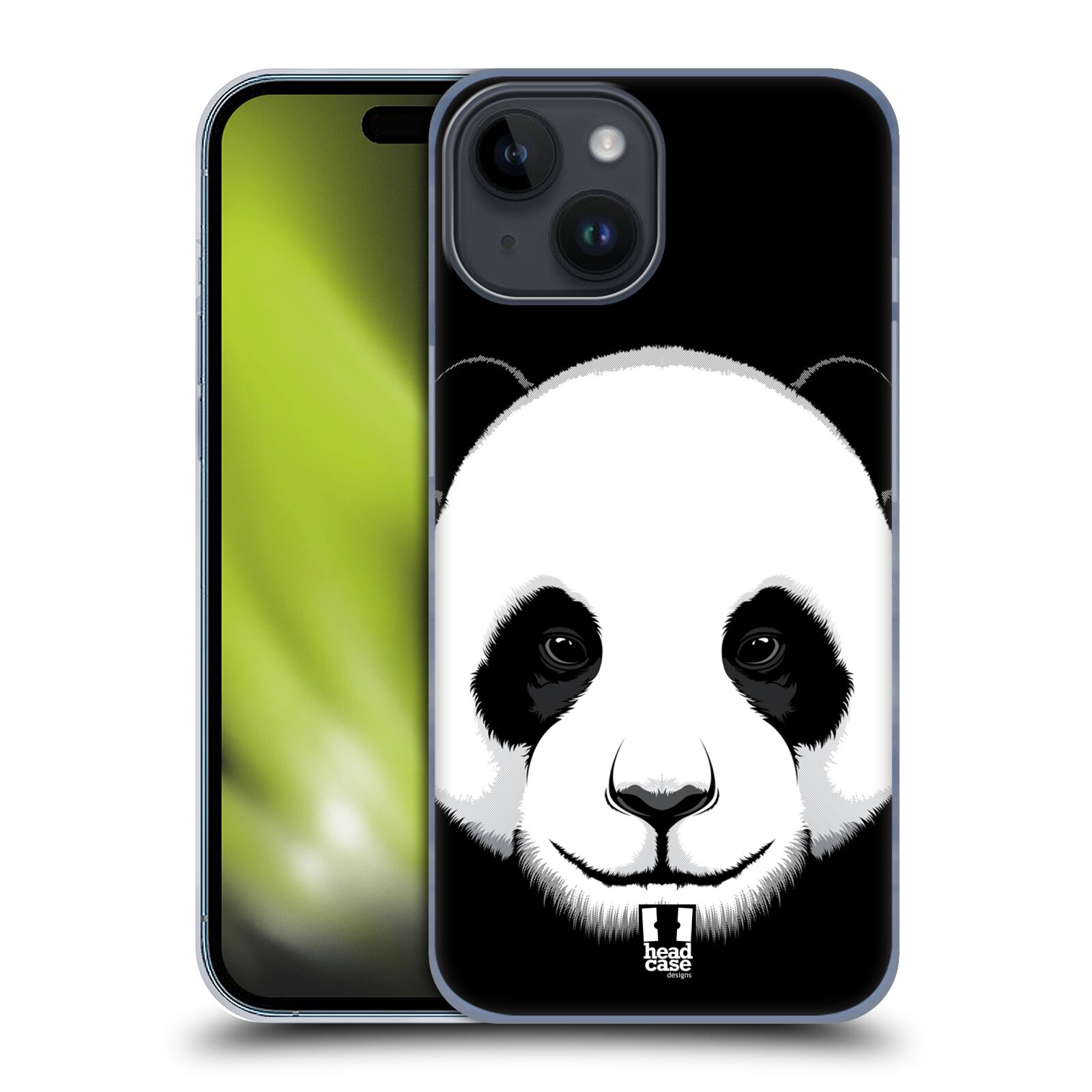 Plastový obal HEAD CASE na mobil Apple Iphone 15 vzor Zvíře kreslená tvář panda