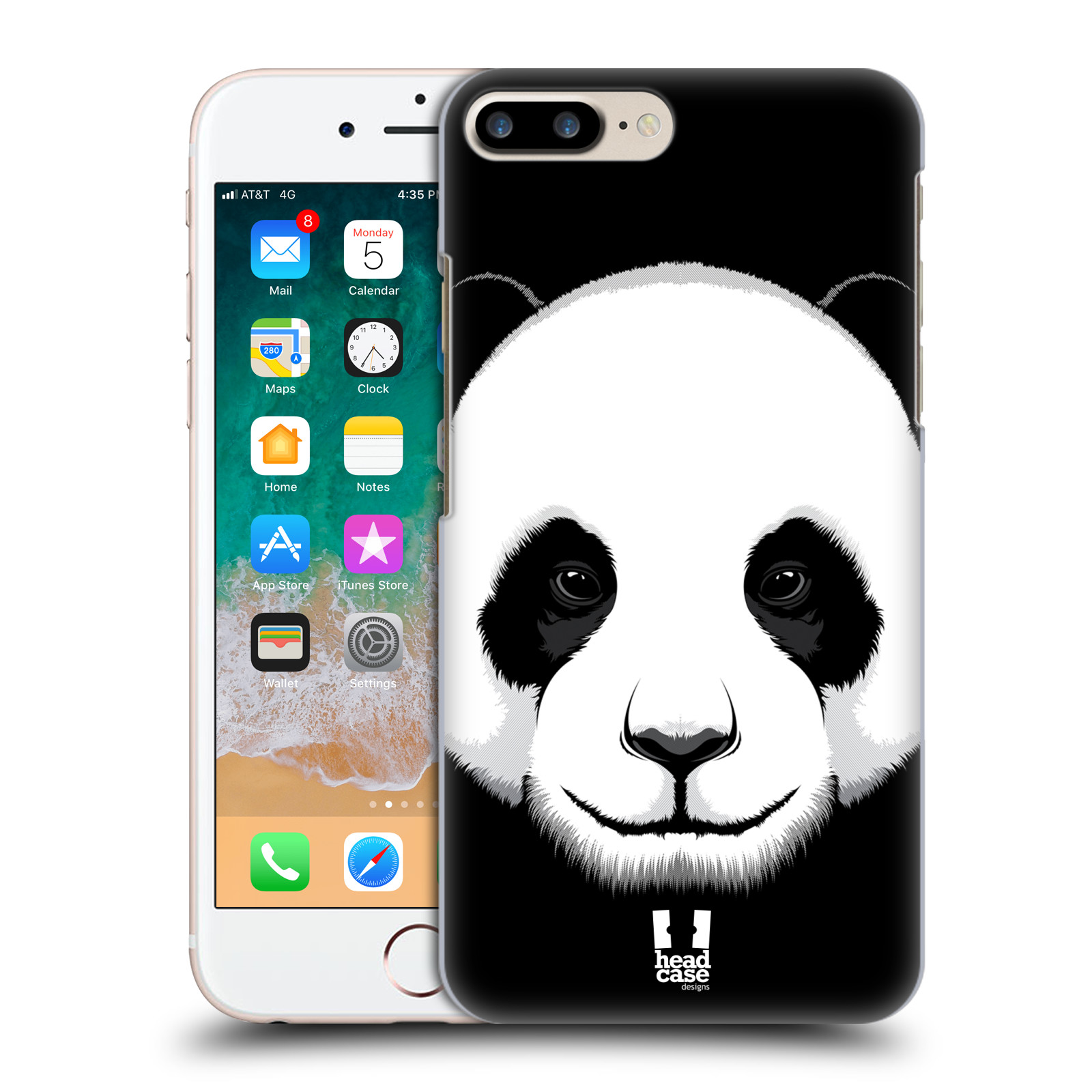 Plastové pouzdro pro mobil Apple Iphone 8 PLUS vzor Zvíře kreslená tvář panda