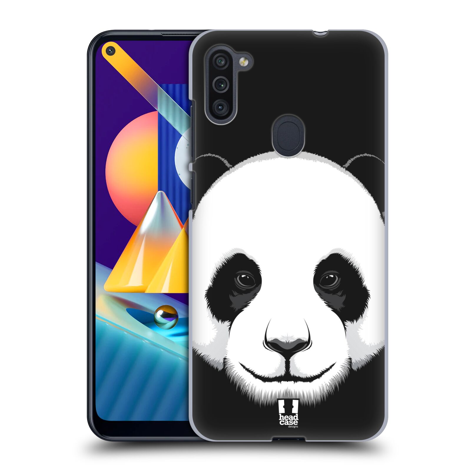 Plastový obal HEAD CASE na mobil Samsung Galaxy M11 vzor Zvíře kreslená tvář panda