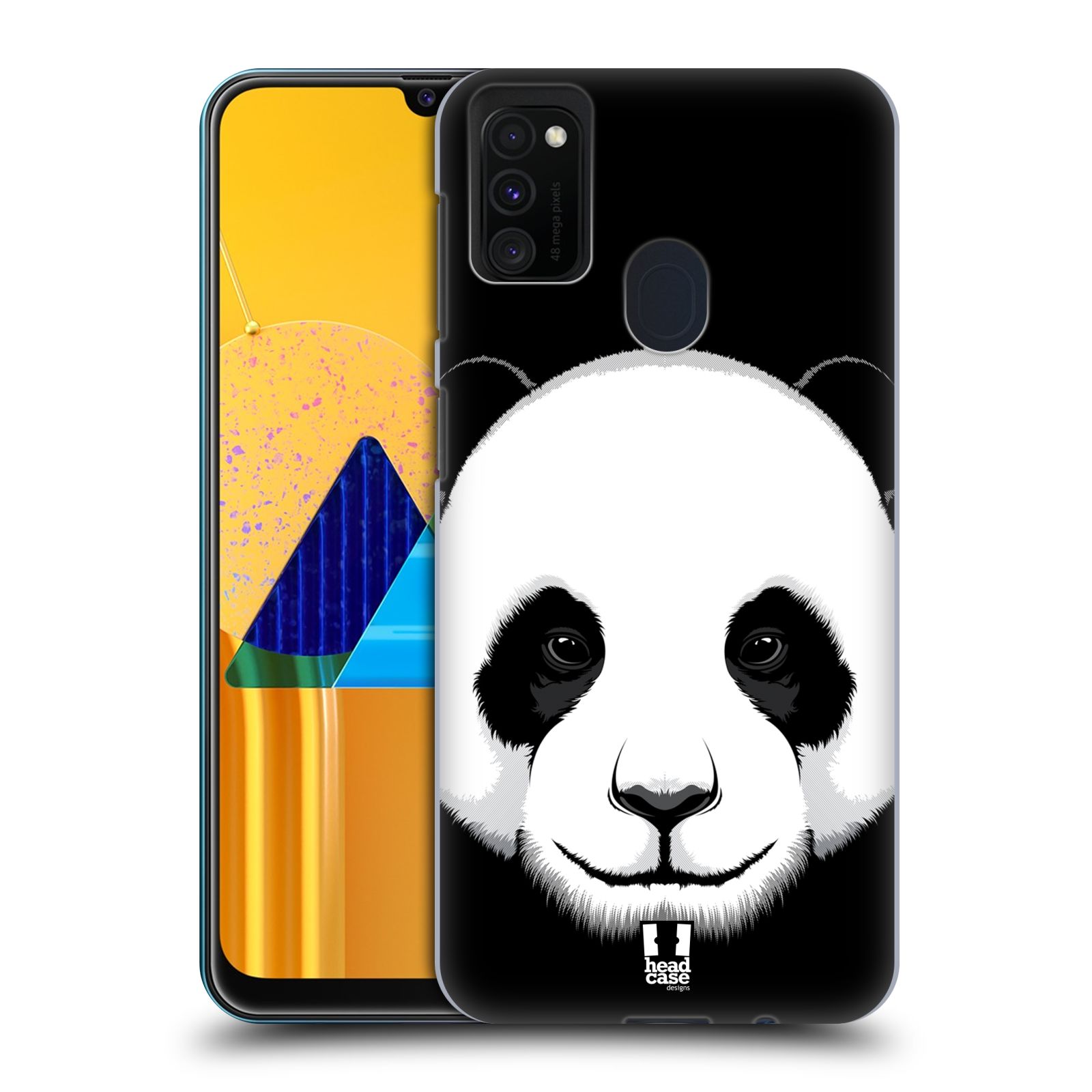 Plastový obal HEAD CASE na mobil Samsung Galaxy M30s vzor Zvíře kreslená tvář panda