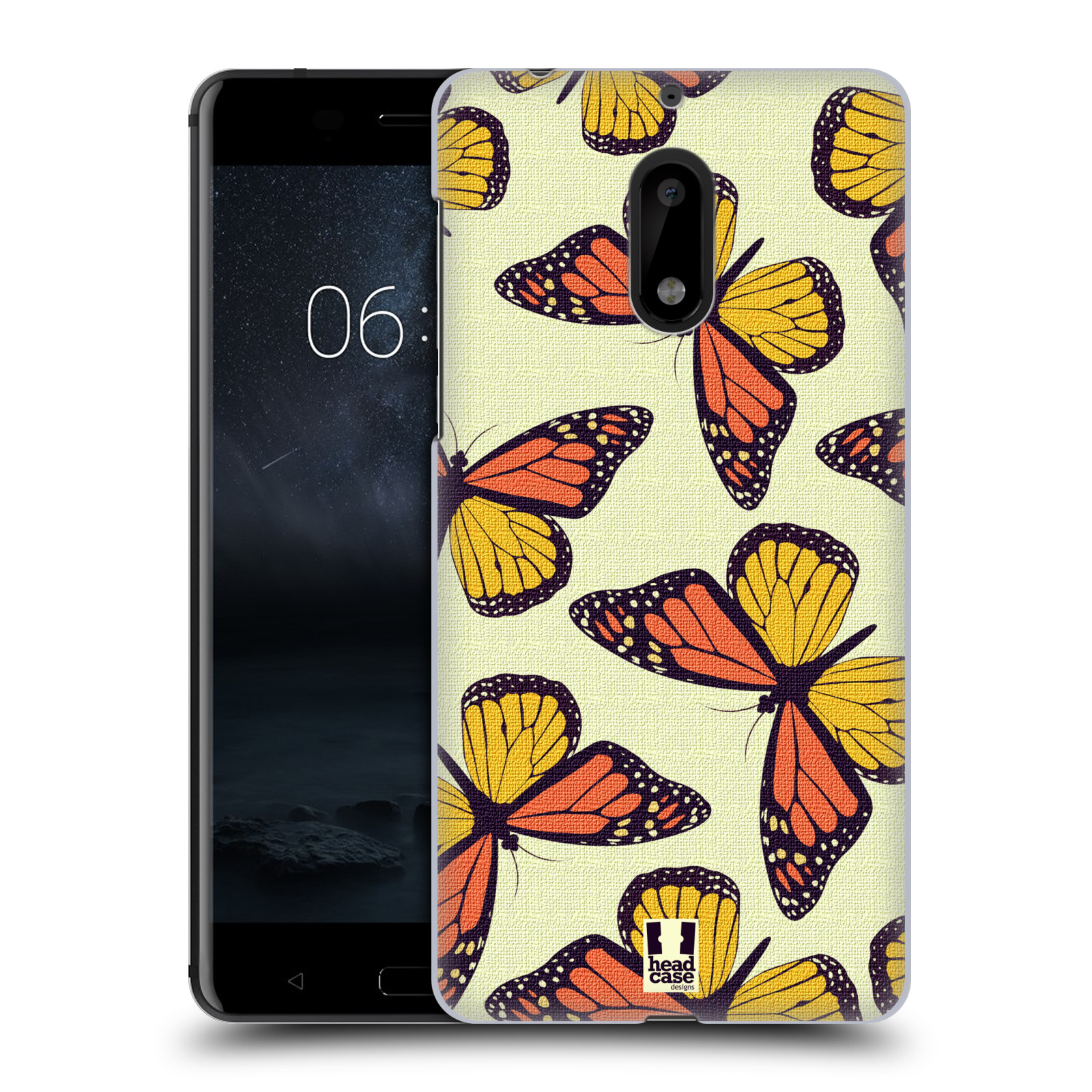 HEAD CASE plastový obal na mobil Nokia 6 vzor Motýlci Monarcha