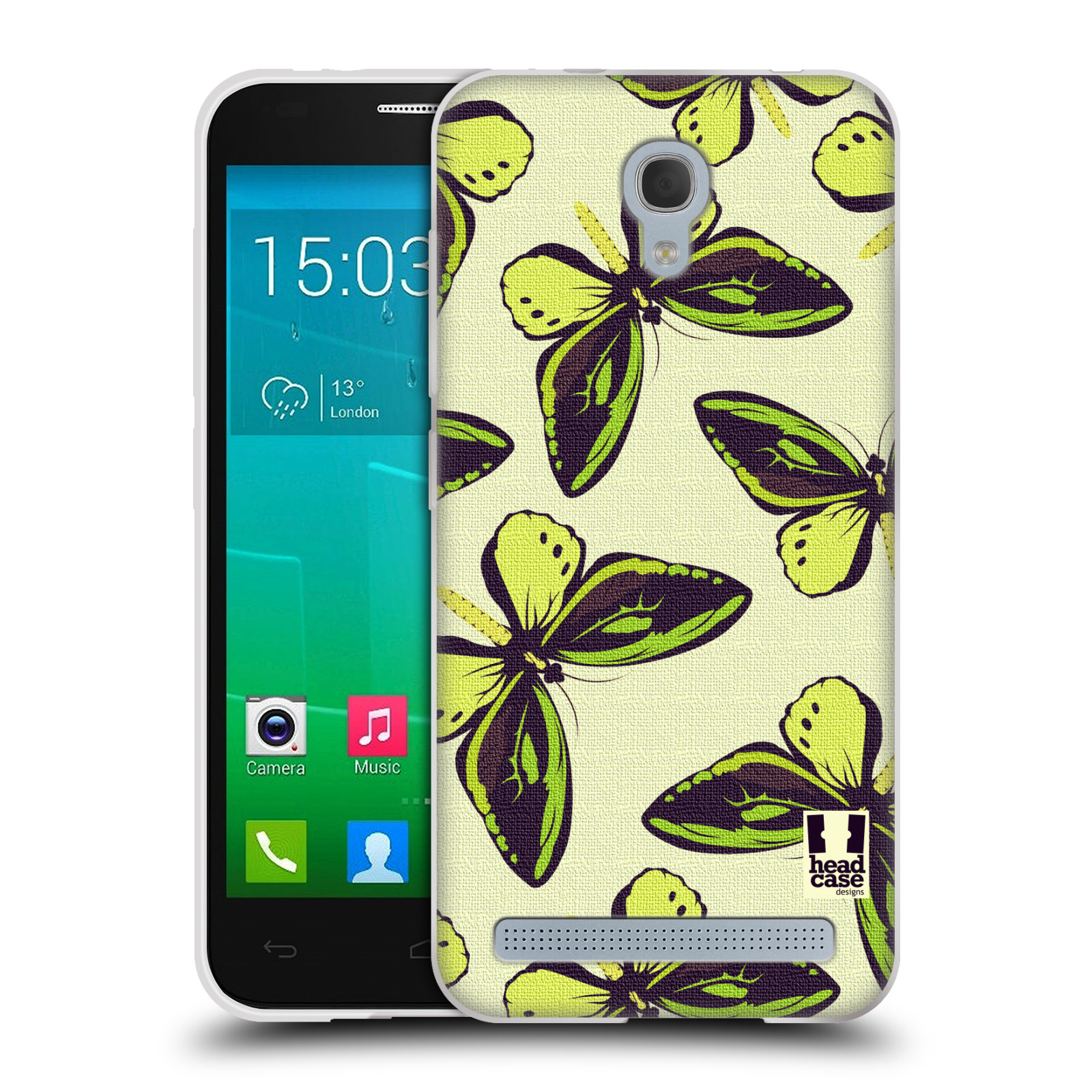 HEAD CASE silikonový obal na mobil Alcatel Idol 2 MINI S 6036Y vzor Motýlci Poseidon zelená