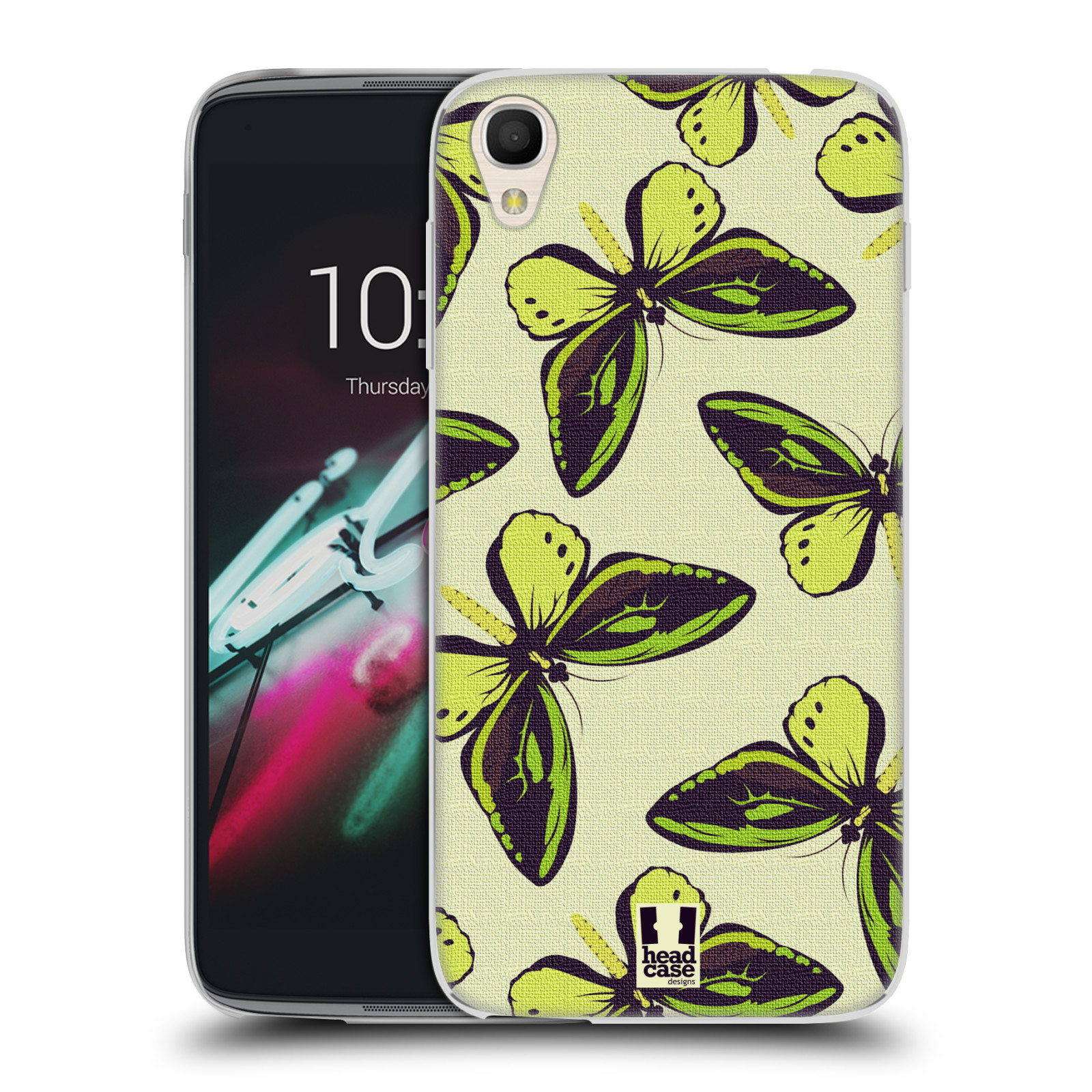 HEAD CASE silikonový obal na mobil Alcatel Idol 3 OT-6039Y (4.7) vzor Motýlci Poseidon zelená