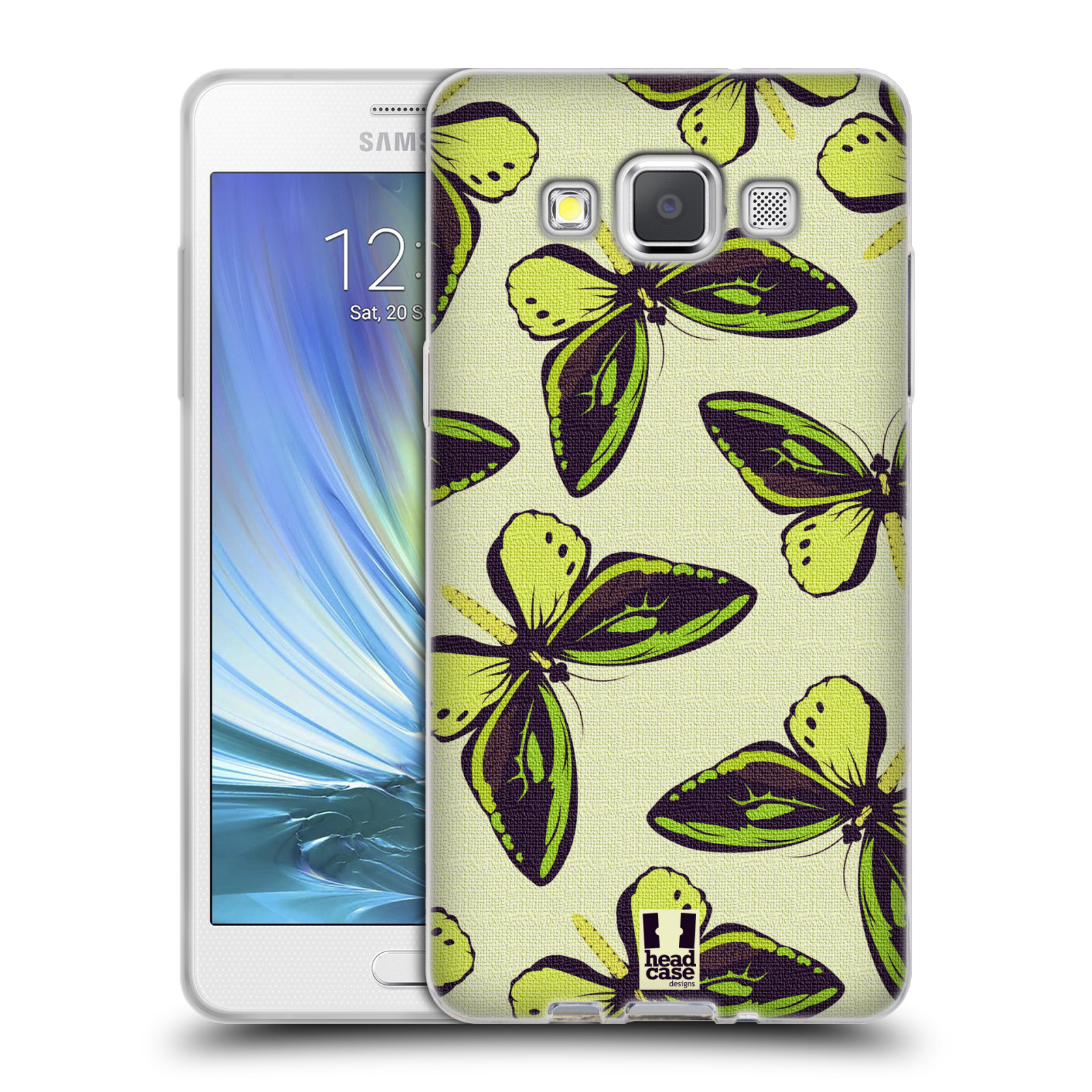 HEAD CASE silikonový obal na mobil Samsung Galaxy A5 vzor Motýlci Poseidon zelená