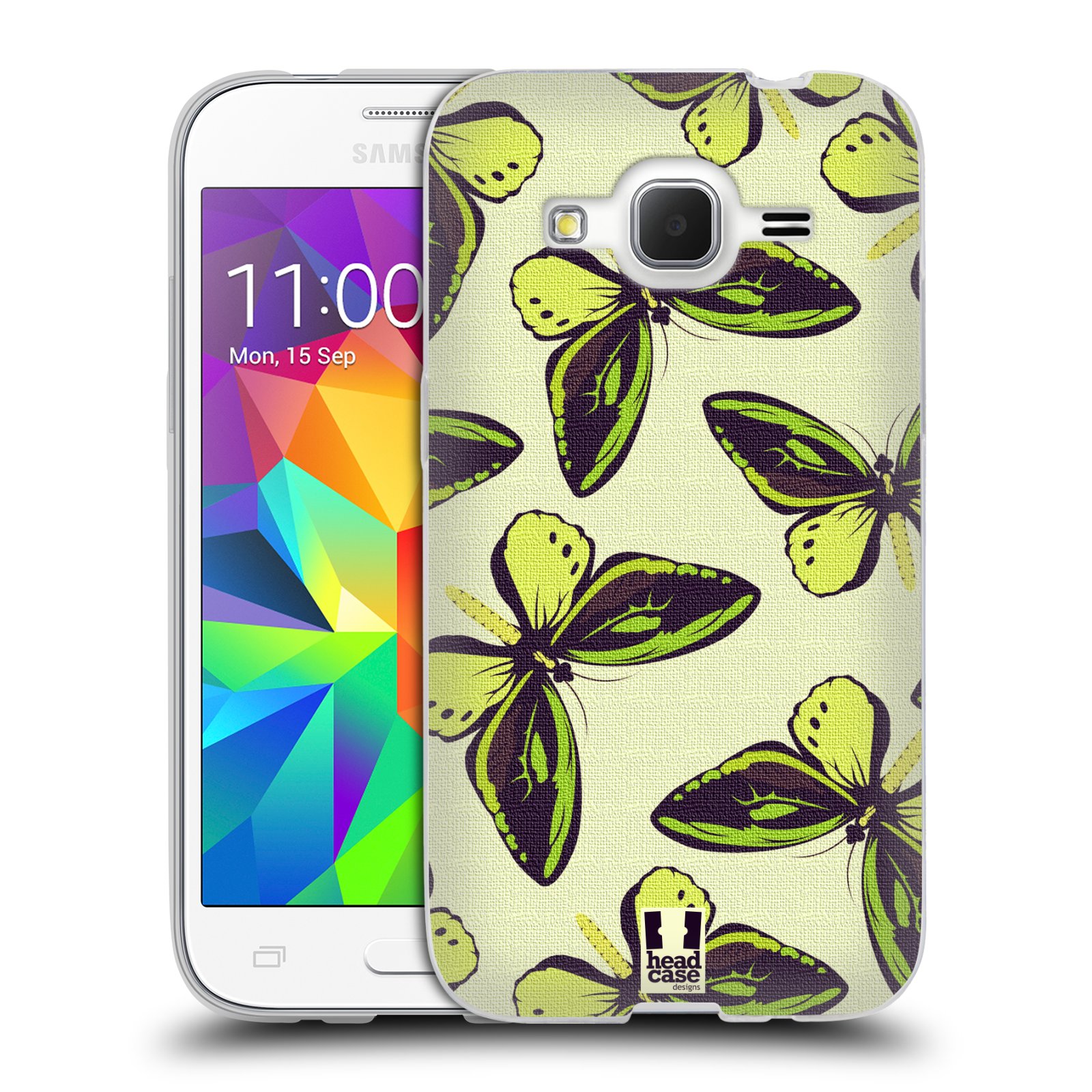 HEAD CASE silikonový obal na mobil Samsung Galaxy Core Prime (G360) vzor Motýlci Poseidon zelená