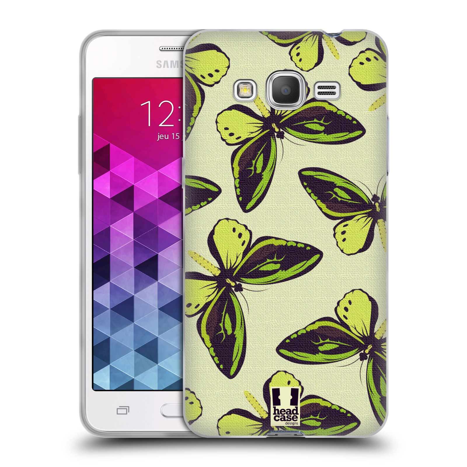 HEAD CASE silikonový obal na mobil Samsung Galaxy GRAND PRIME vzor Motýlci Poseidon zelená