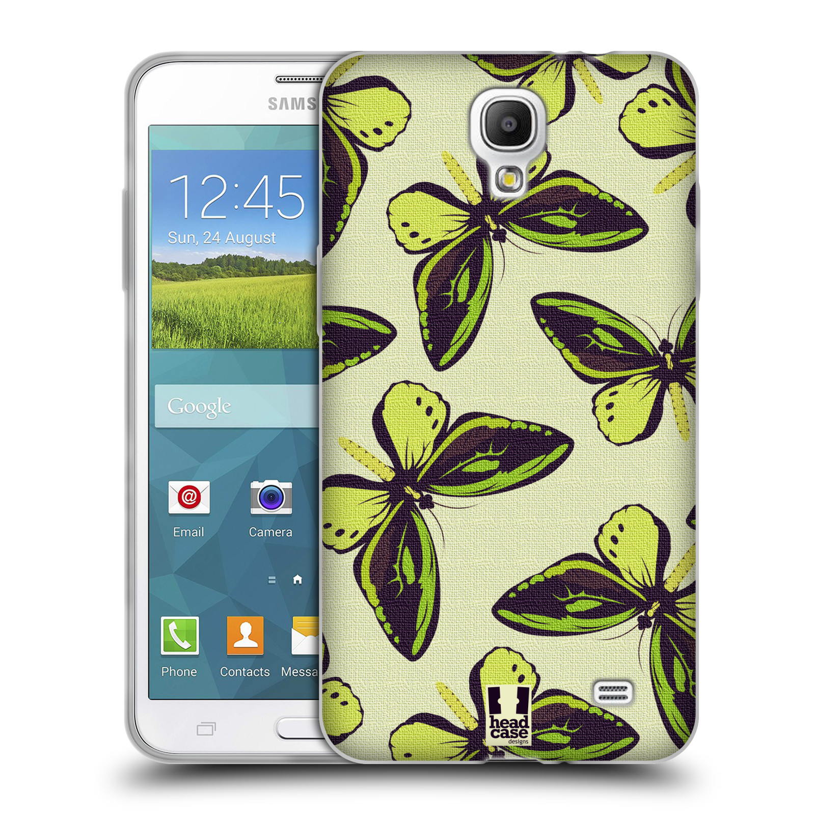 HEAD CASE silikonový obal na mobil Samsung Galaxy Mega 2 vzor Motýlci Poseidon zelená