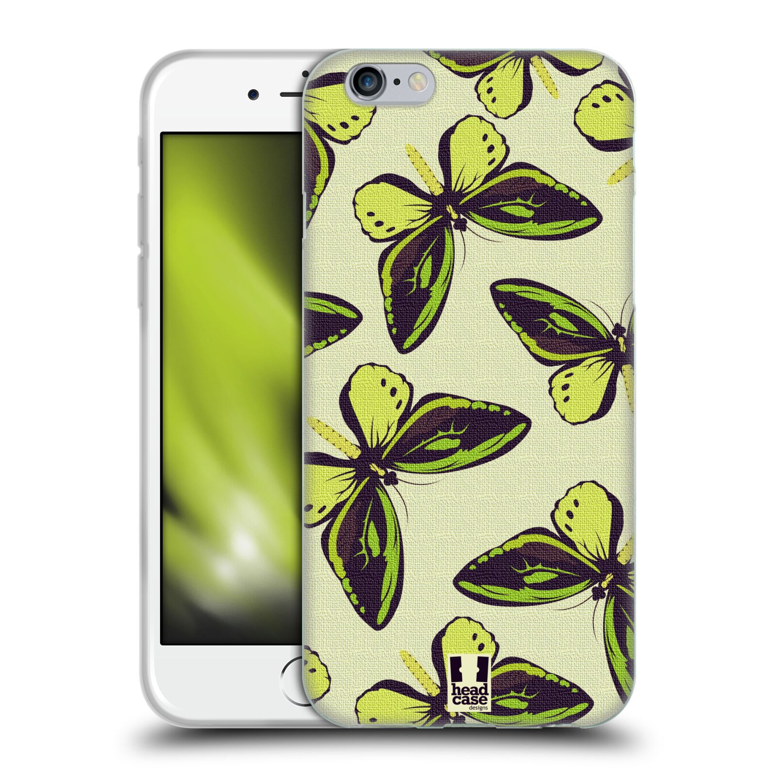 HEAD CASE silikonový obal na mobil Apple Iphone 6/6S vzor Motýlci Poseidon zelená