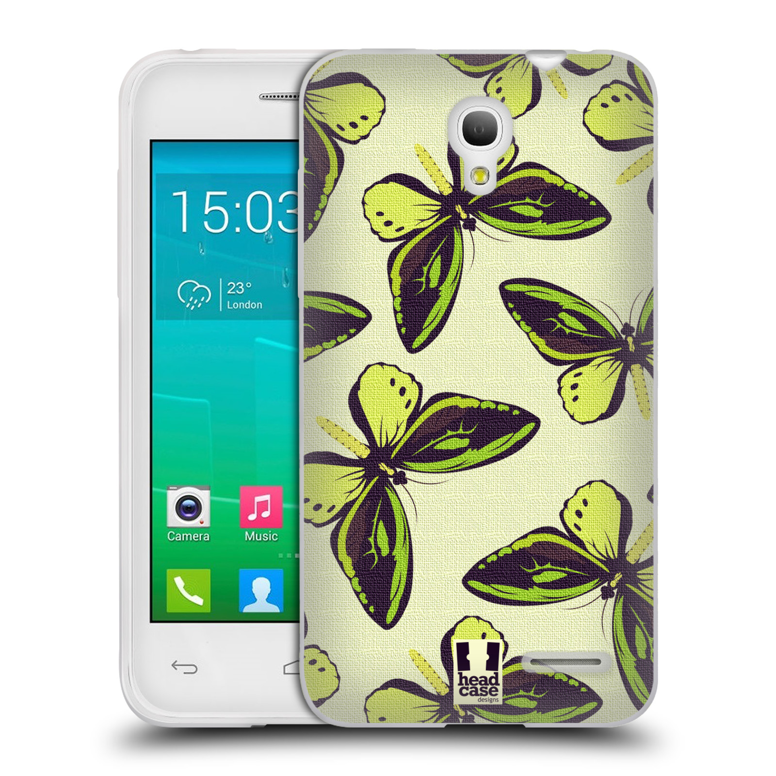 HEAD CASE silikonový obal na mobil Alcatel POP S3 OT-5050Y vzor Motýlci Poseidon zelená