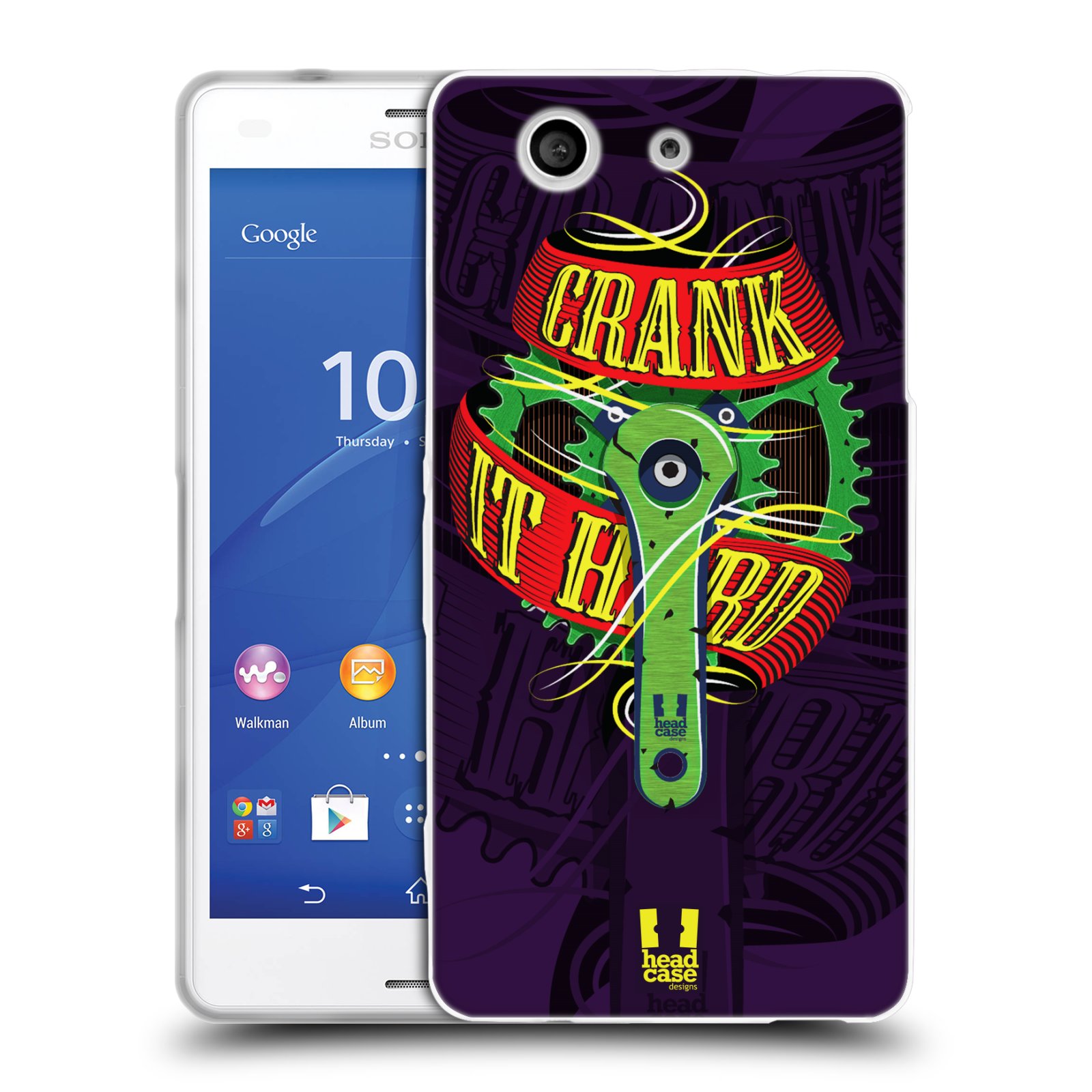 HEAD CASE silikonový obal na mobil Sony Xperia Z3 COMPACT Cyklista pedály šlápni do toho CRANK IT HARD